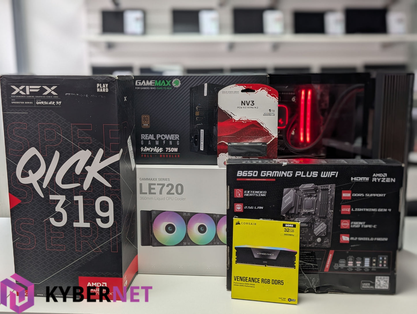 Gaming PC Ryzen 5 7500F 3.70GHz, 32GB, 1TB SSD, RX 7800 XT 16GB