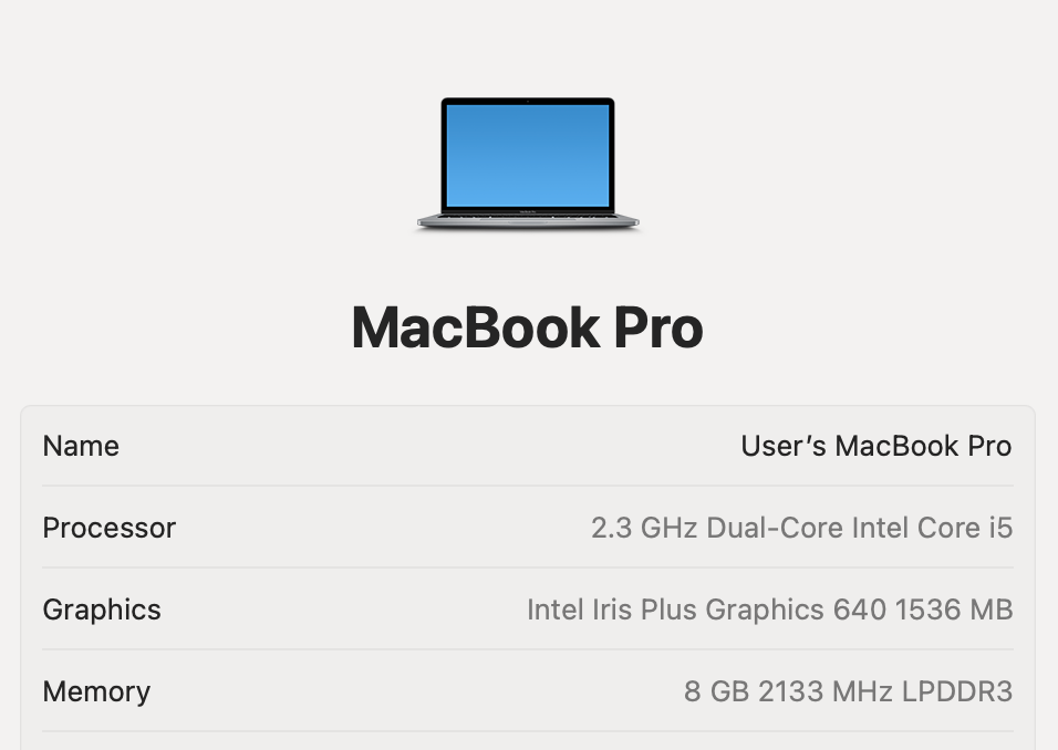 Apple MacBook Pro A1708 13" 2017 Laptop, Dual-Core i5 2.3GHz, 8GB, 256GB SSD