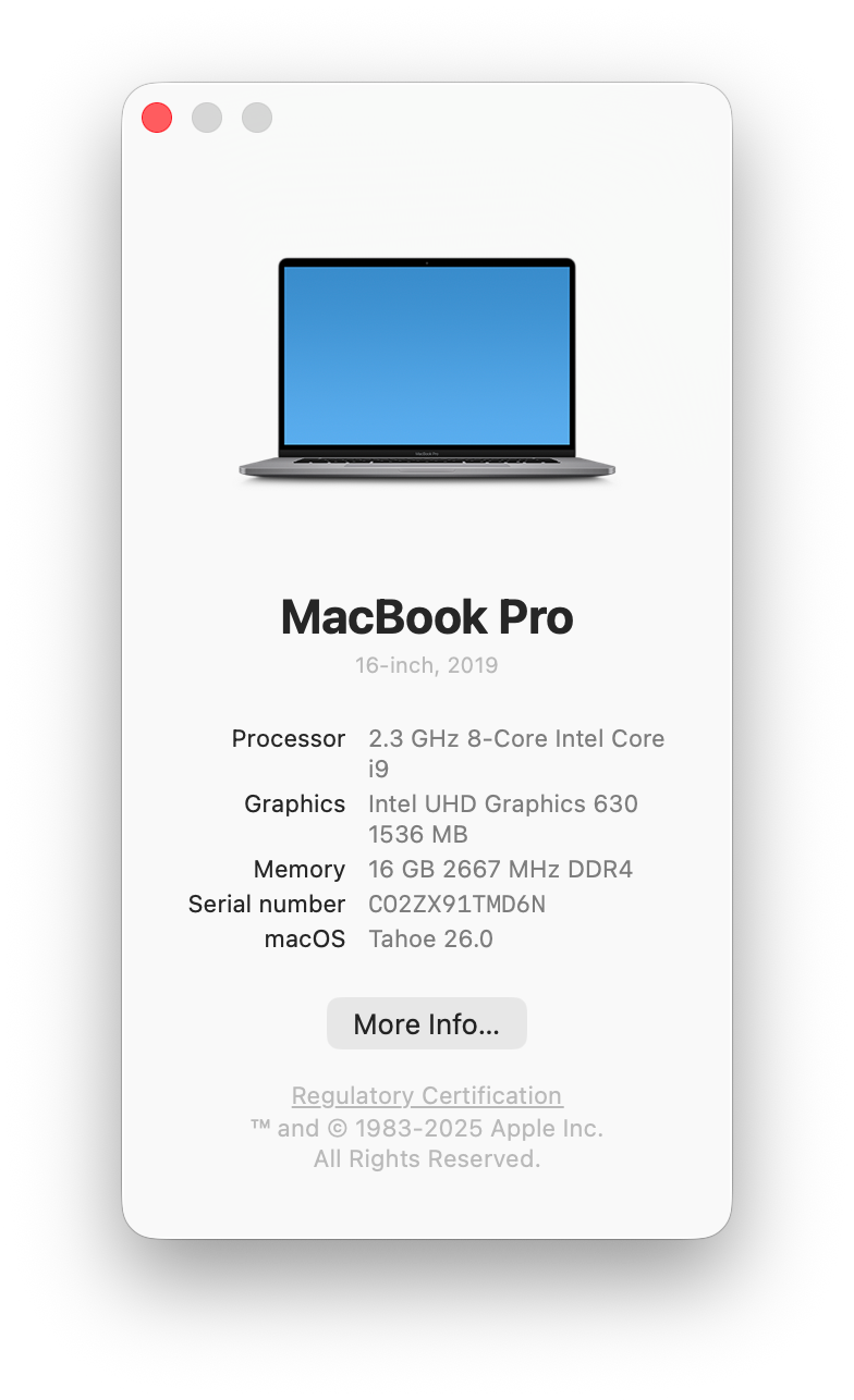 Apple MacBook Pro 16" A2141 2019 Laptop, 8-Core Intel Core i9 2.3GHz, Radeon Pro 5500M, 16GB, 1TB
