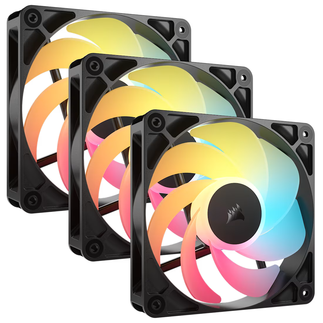 Corsair RS120-R ARGB PWM 120mm 3x Case Fans - Black