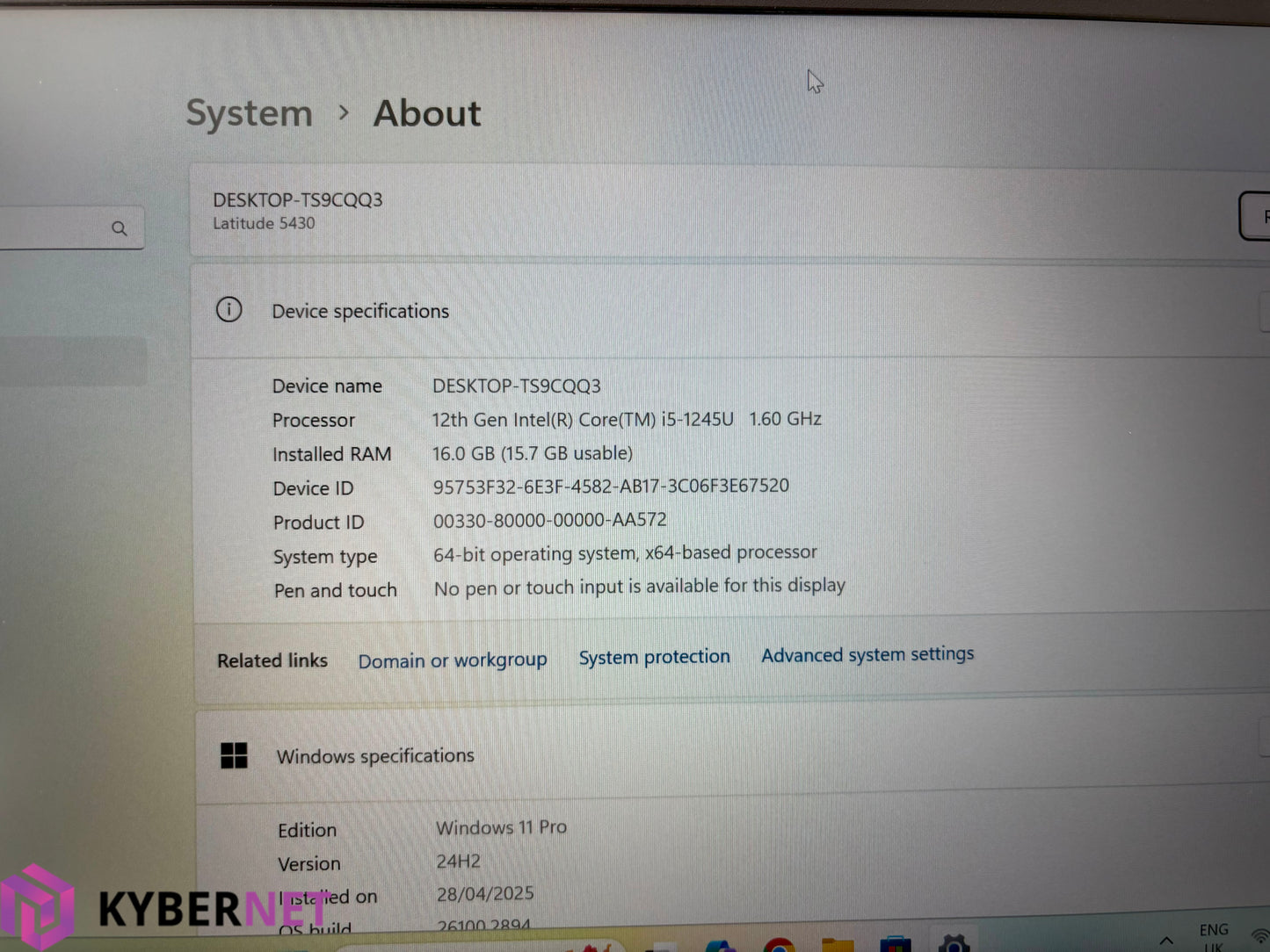 Dell Latitude 5430 14" FHD Laptop, i5-1245U 1.60GHz, 16GB, 256GB SSD