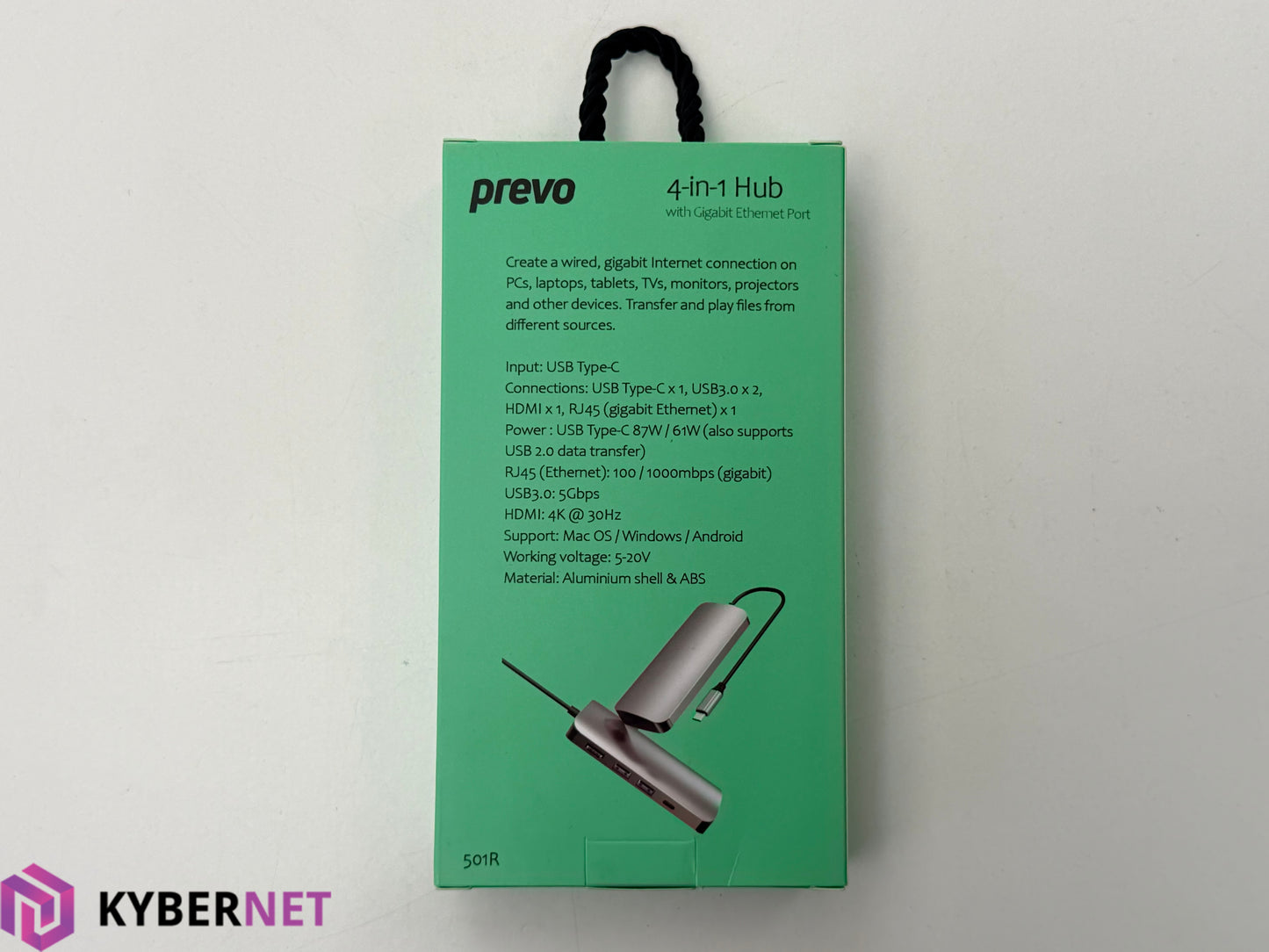 Prevo 501R 4-in-1 Hub With Gigabit Ethernet Port
