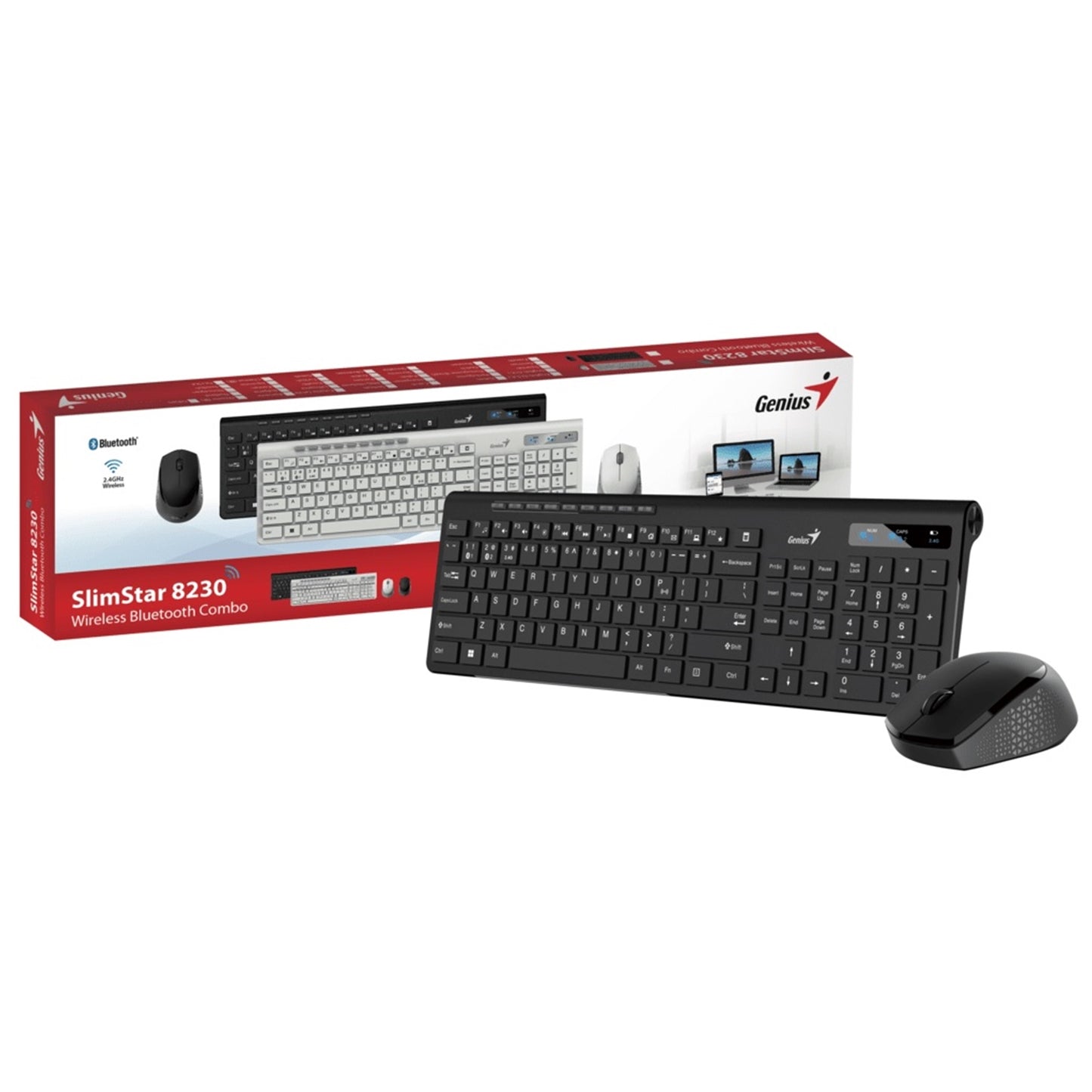 Genius SlimStar 8230 Bluetooth 5.3 and 2.4GHz Wireless Combo - Keyboard & Mouse