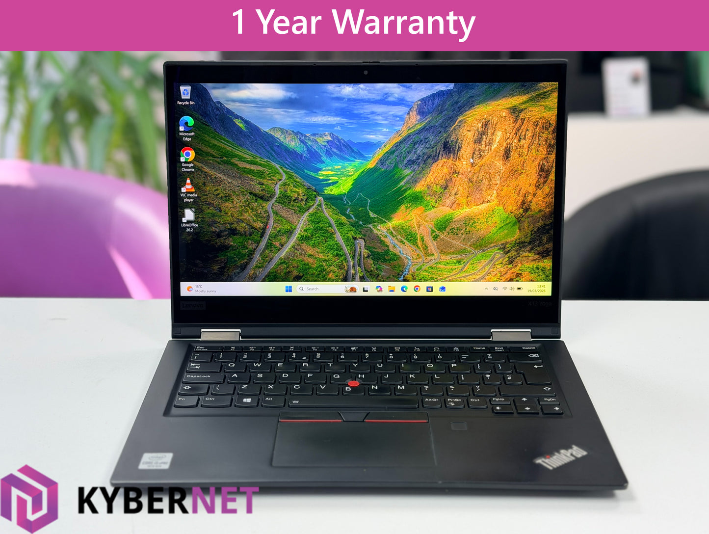 Lenovo ThinkPad X13 Yoga Gen 1 13.3" FHD Touchscreen Laptop, i5-10310U 1.70GHz, 16GB, 256GB