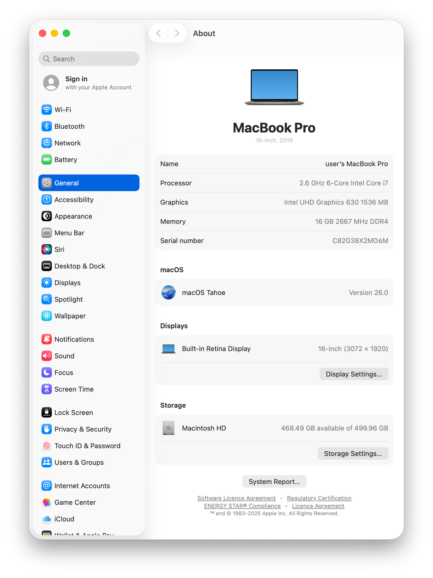 Apple MacBook Pro A2141 16" 2019, 6-Core i7 2.6GHz, 16GB, 512GB SSD, Pro 5300M