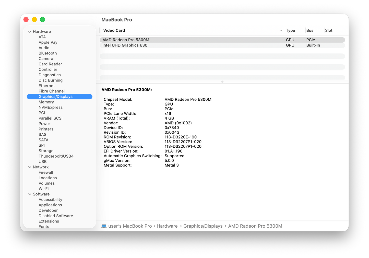 Apple MacBook Pro A2141 16" 2019, 6-Core i7 2.6GHz, 16GB, 512GB SSD, Pro 5300M
