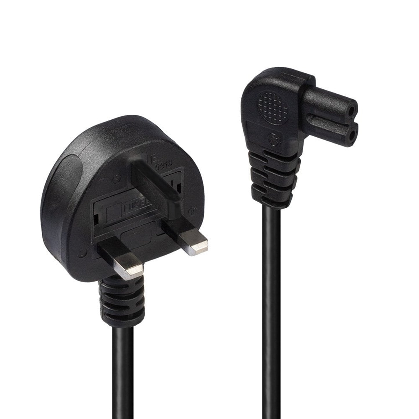 Lindy 30454 0.5m UK 3 Pin Plug To Right Angle IEC C7 Extension Cable (Figure-8)