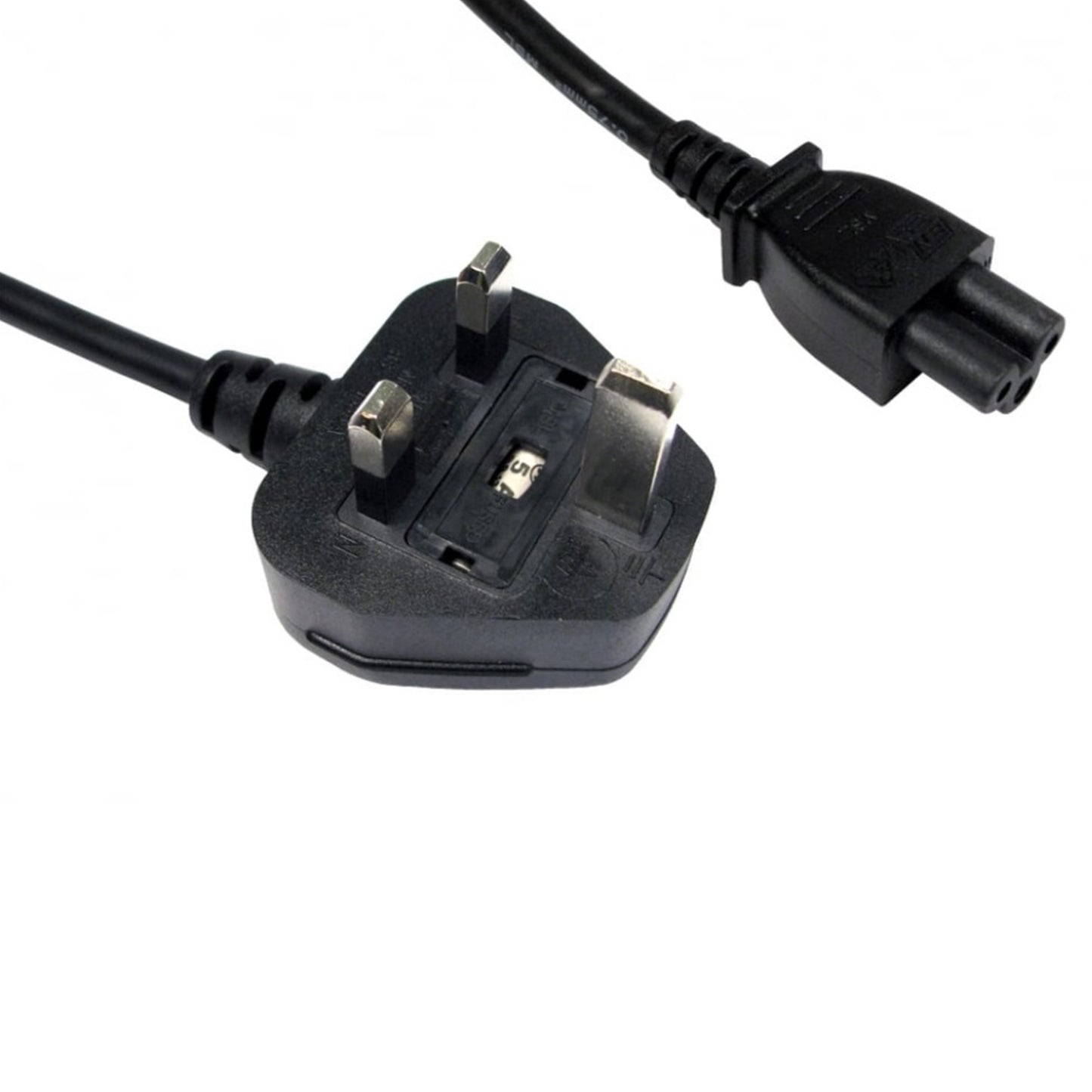 UK 3-Pin Power Lead Mains Cable Plug To IEC C5 (Clover)
