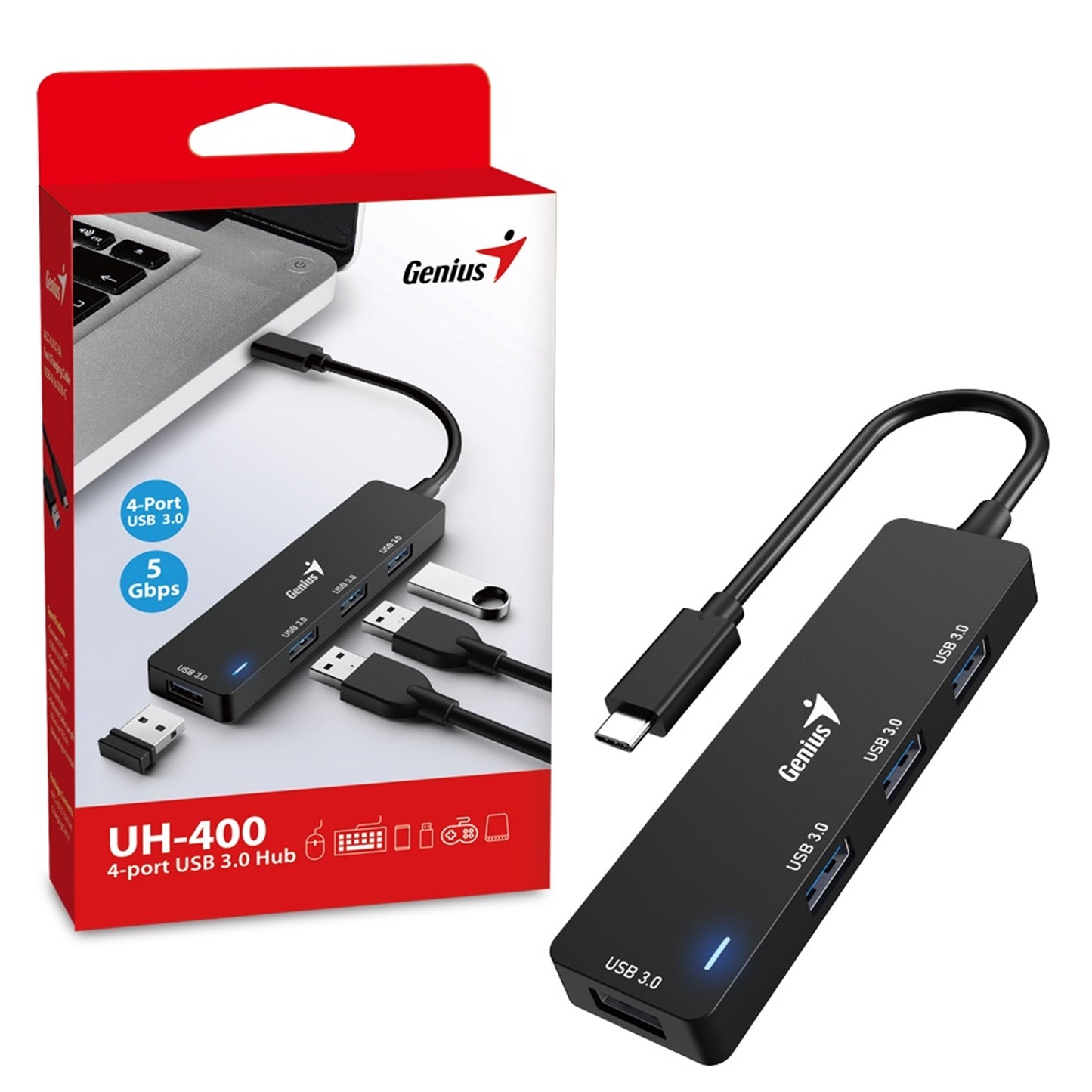 Genius UH-400 4-Port USB 3.0 Hub