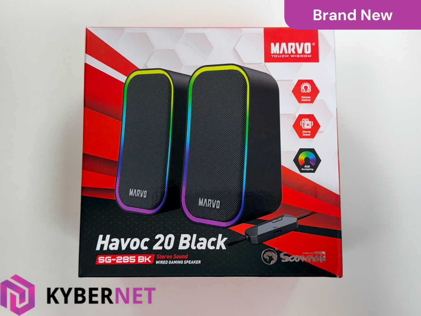 Marvo SG-285 BK Havoc 20 Black Wired RGB Gaming Speakers