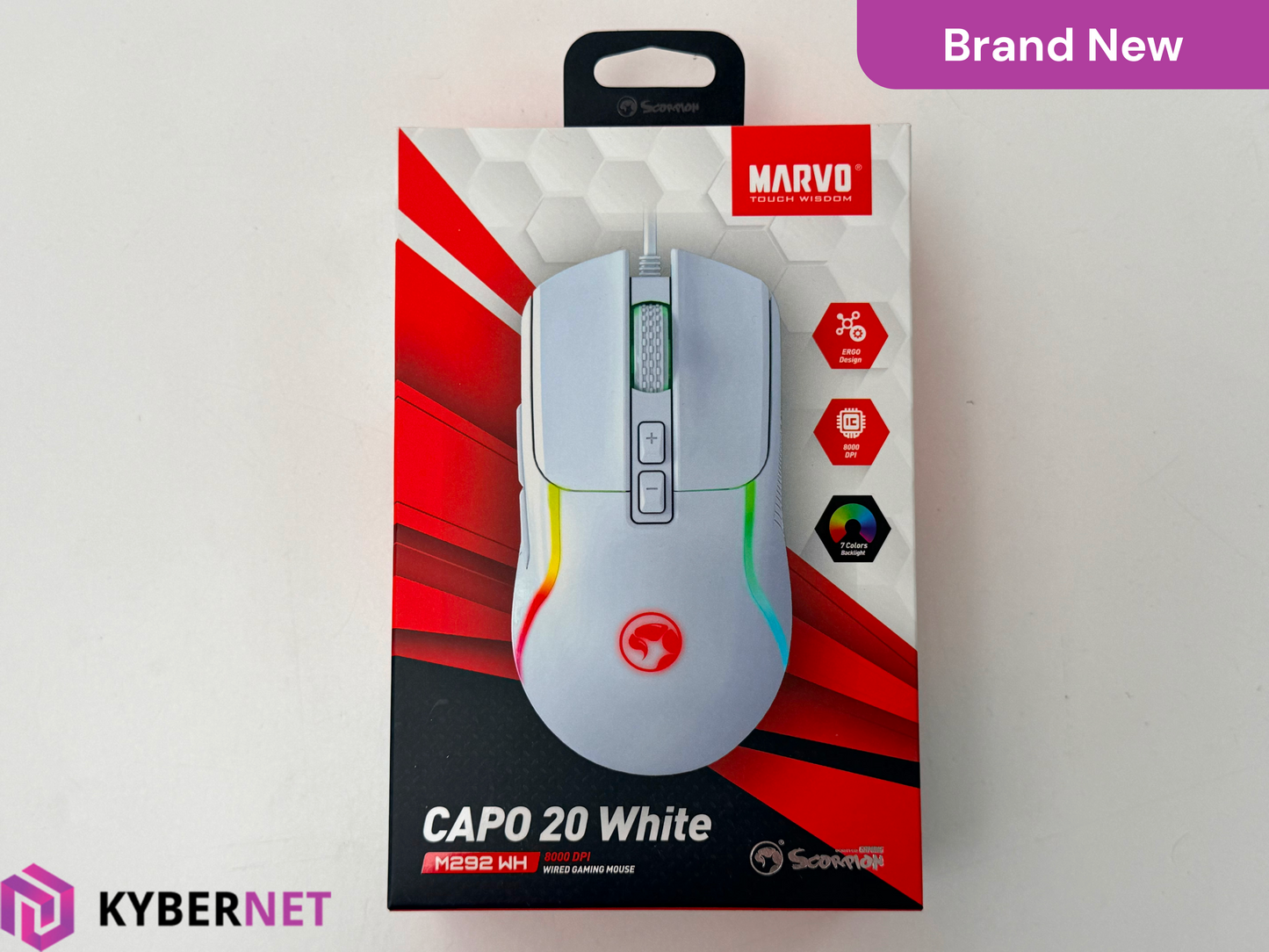 Marvo Scorpion M292 WH CAPO 20 White Wired RGB Gaming Mouse