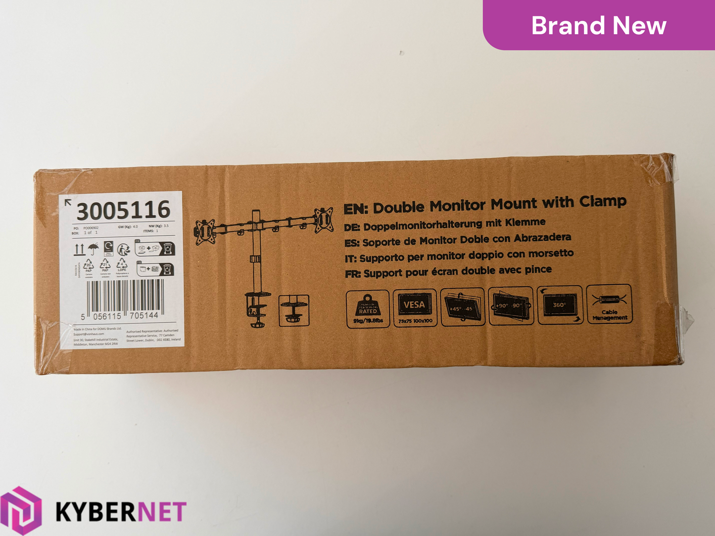 VonHaus Dual Monitor Stand for 13-32 Inch Screens