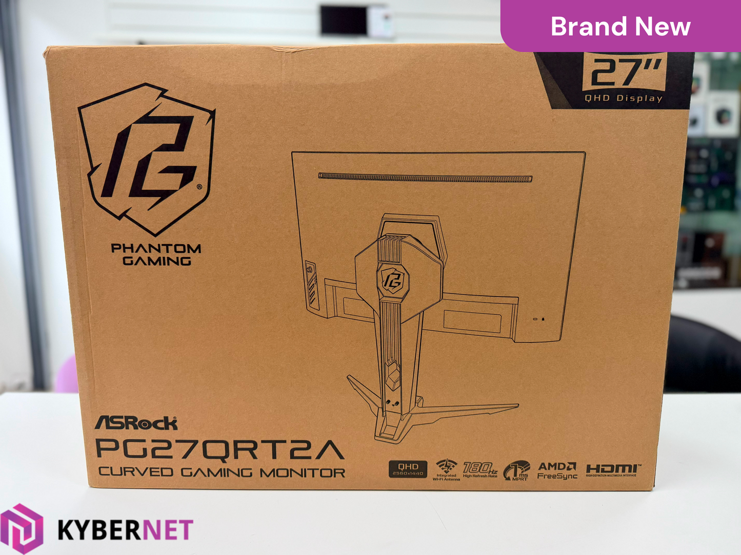 ASRock PG27QRT2A Phantom Gaming 27" Curved Quad HD 180Hz Gaming Monitor