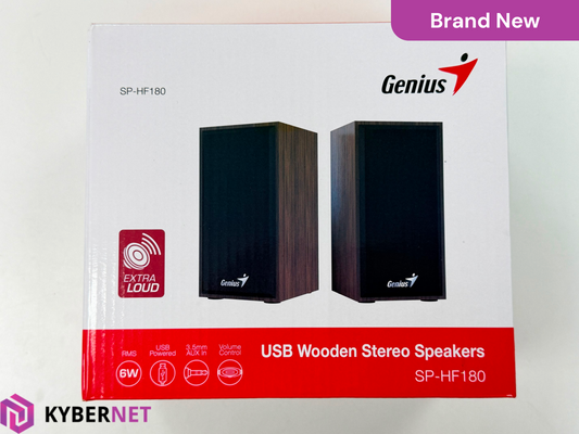 Genius SP-HF180 USB Wooden Stereo Speakers - Black
