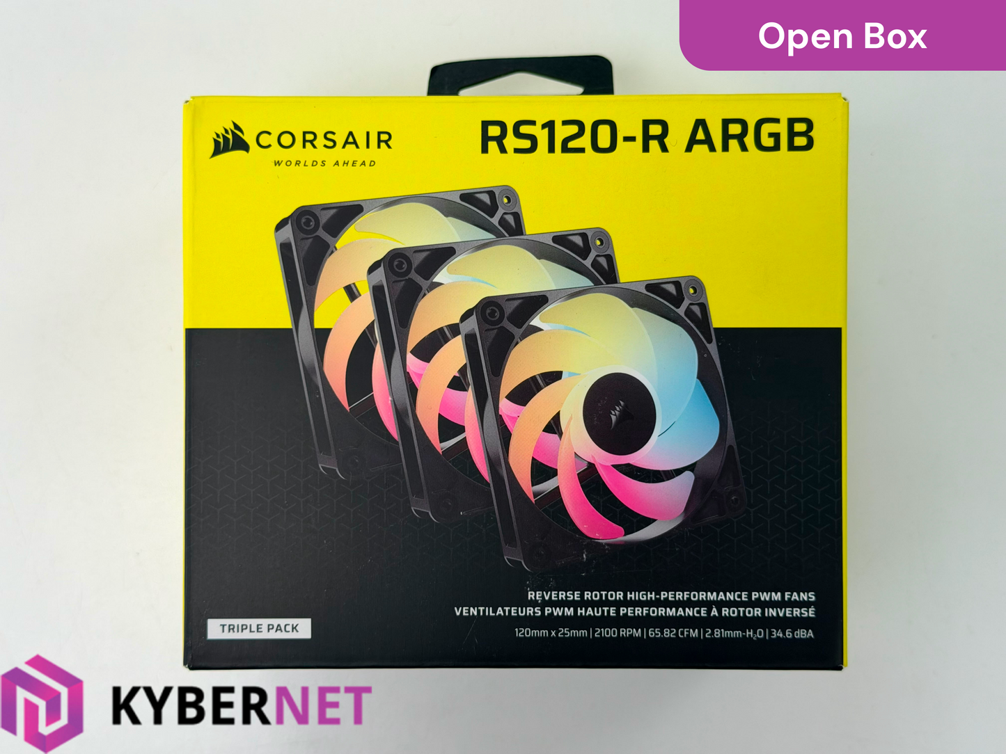 Corsair RS120-R ARGB PWM 120mm 3x Case Fans - Black