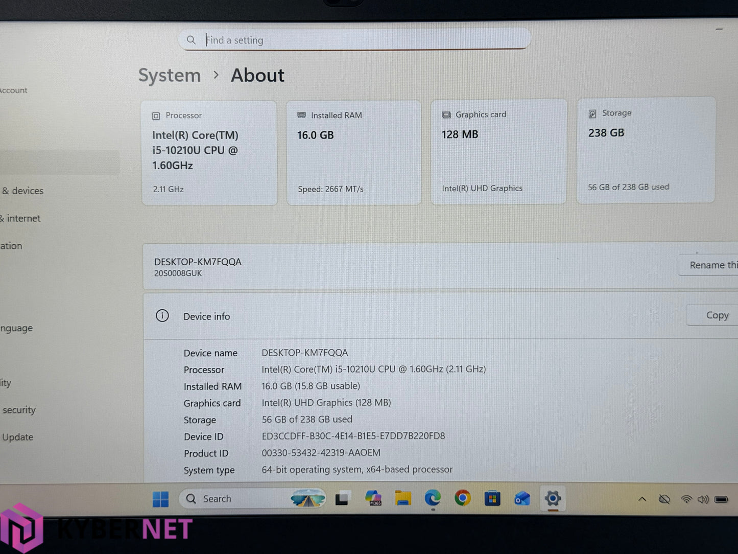 Lenovo ThinkPad T14 Gen 1 14" FHD Laptop, i5-10210U 1.60GHz, 16GB, 256GB