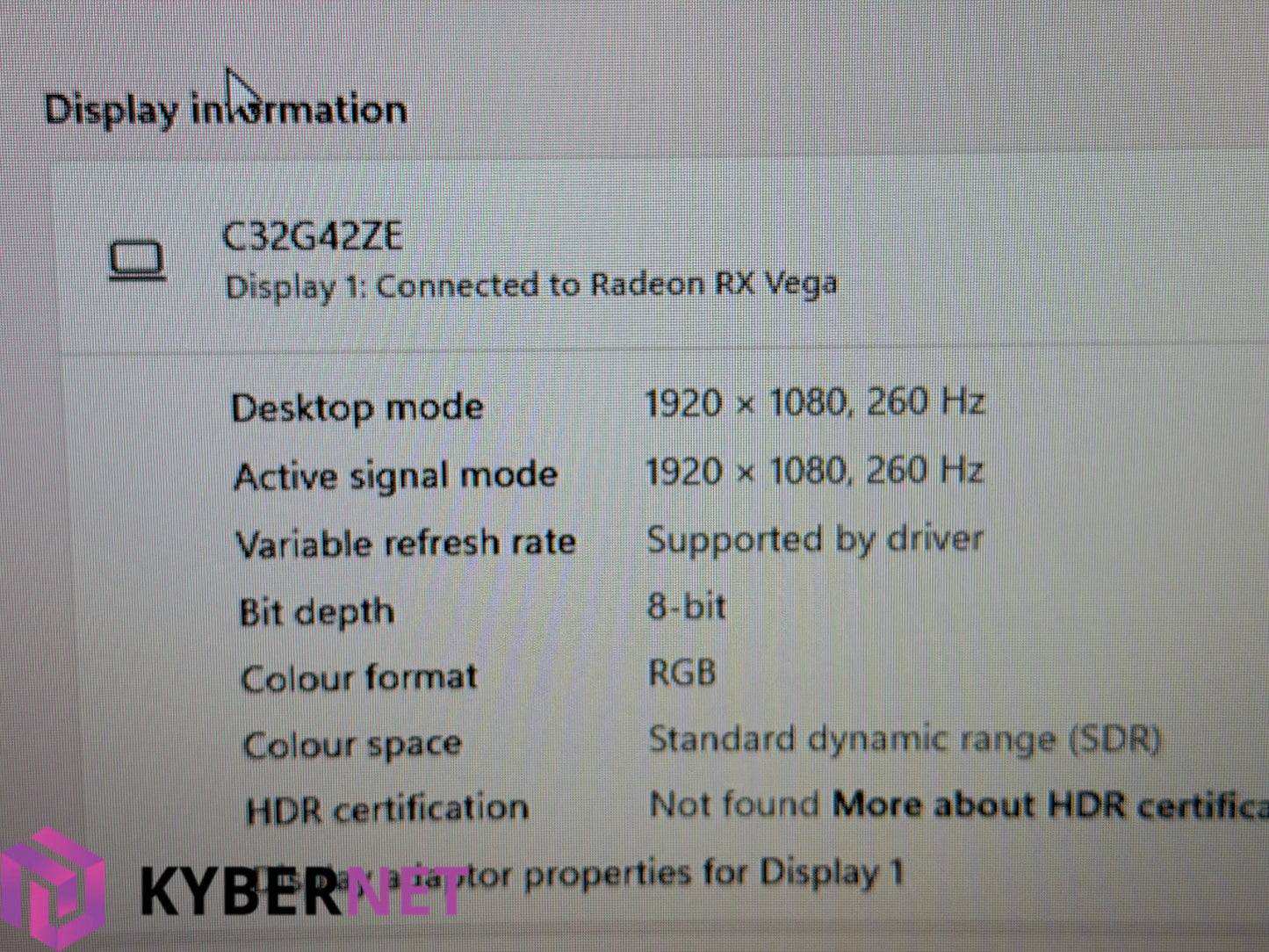 AOC C32G42ZE 32" 260Hz Full HD Curved Gaming Monitor