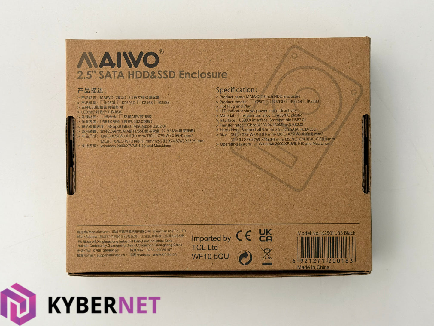 MAIWO 2.5" SATA HDD & SSD Enclosure