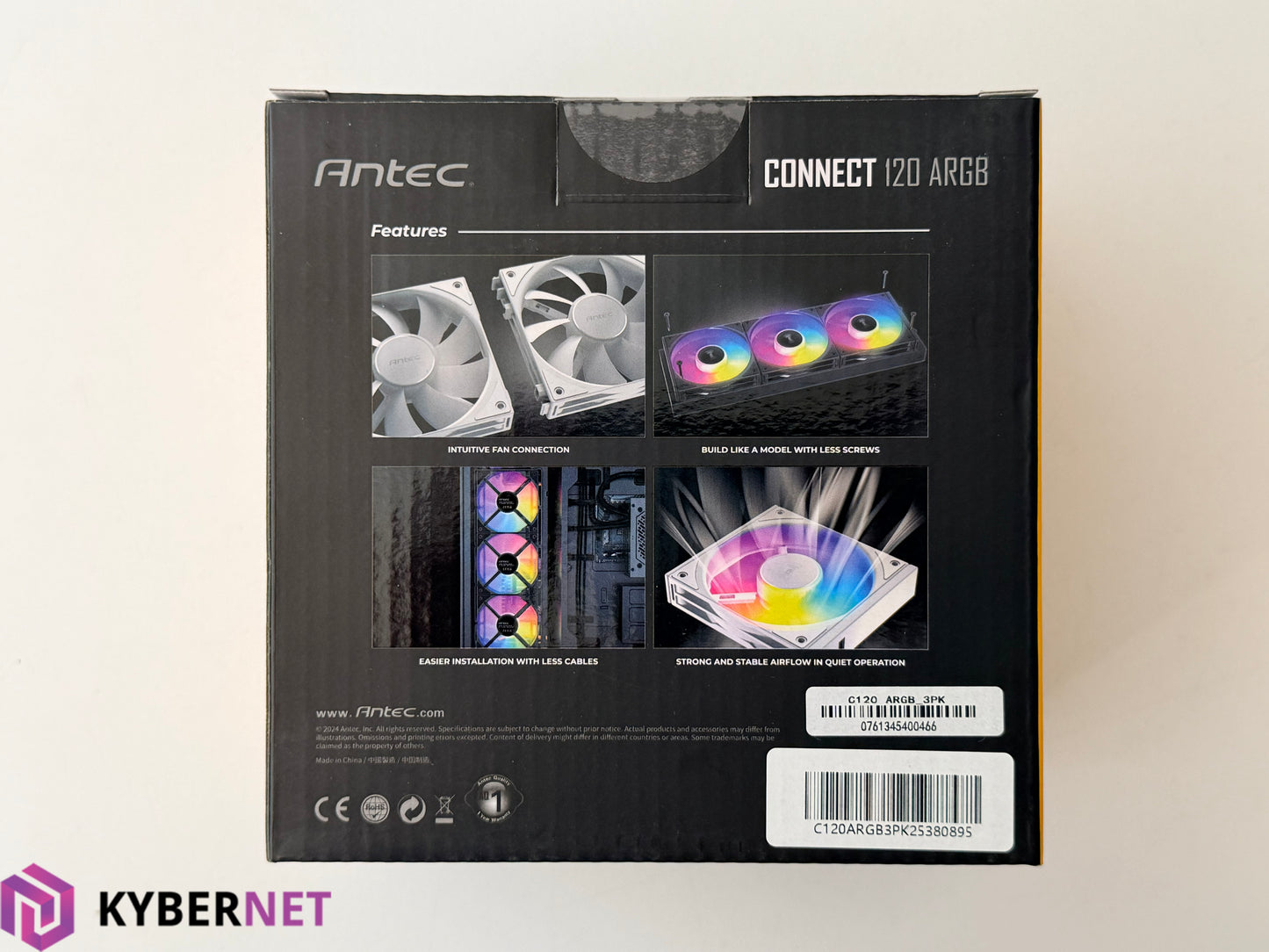 Antec Connect 120 ARGB 3-Pack 120mm PWM Fans - Black