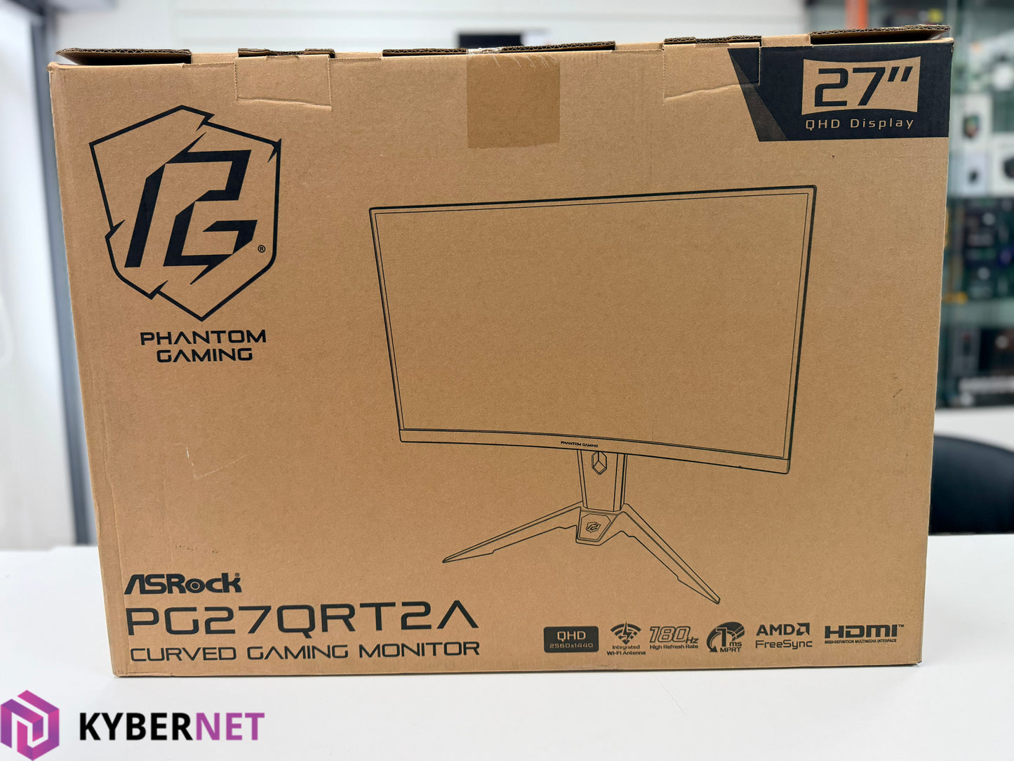 ASRock PG27QRT2A Phantom Gaming 27" Curved Quad HD 180Hz Gaming Monitor