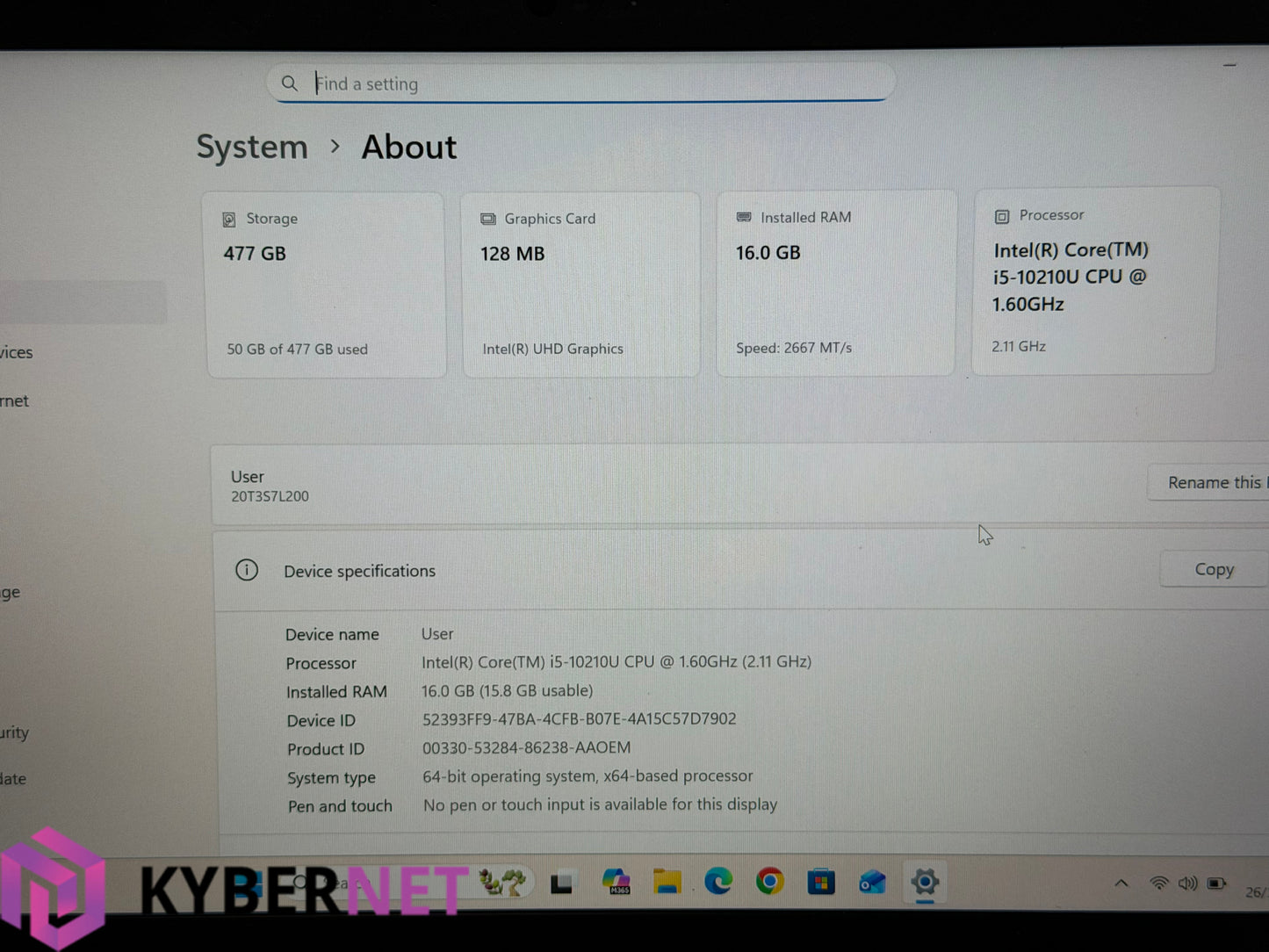 Lenovo ThinkPad X13 Gen 1 13.3" FHD Laptop, i5-10210U 1.60GHz, 512GB SSD, 16GB, Win 11