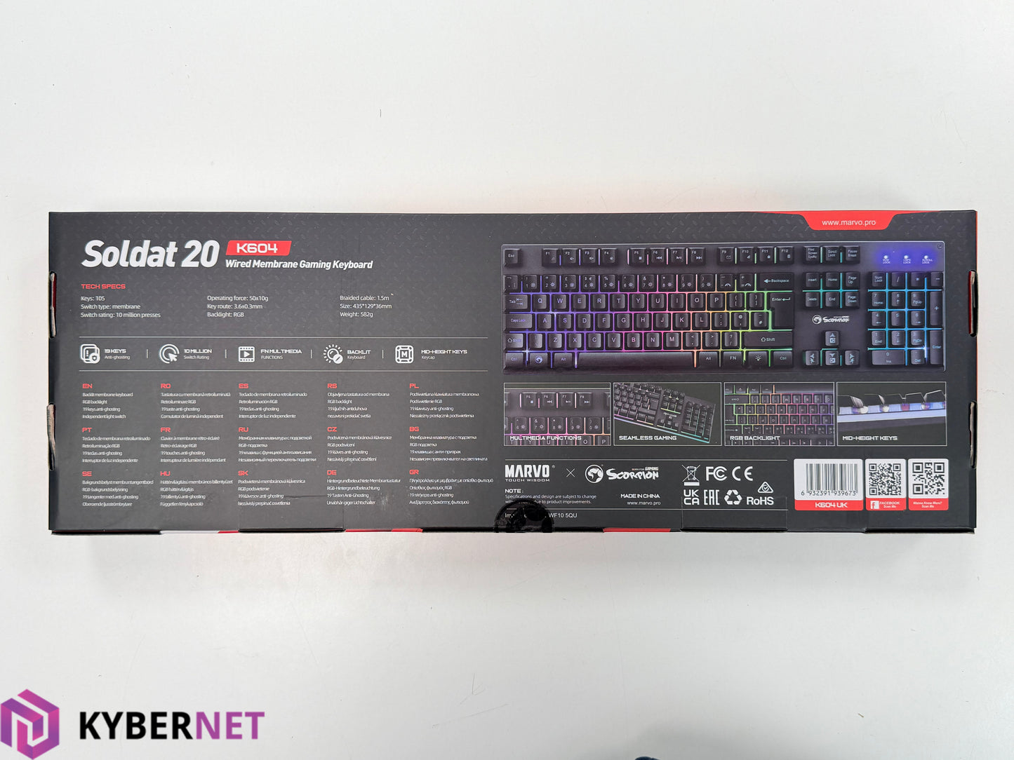 Marvo Scorpion K604 Soldat 20 Wired RGB Multimedia Gaming Keyboard