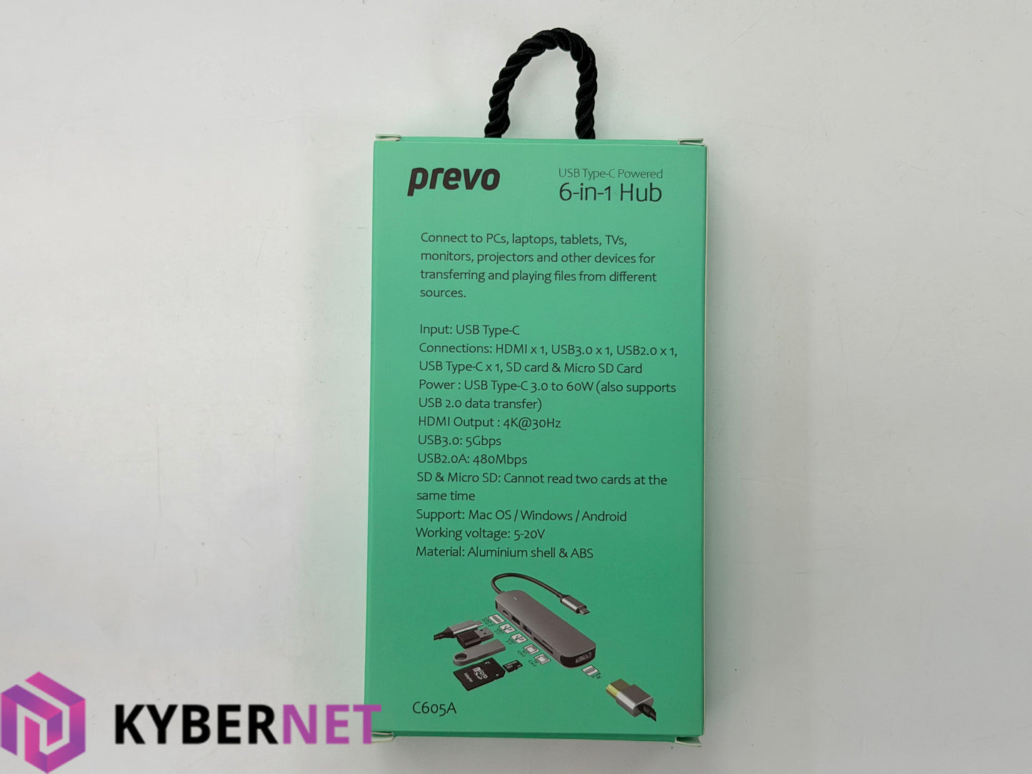 Prevo C605A 6-In-1 USB-C Hub Docking Station