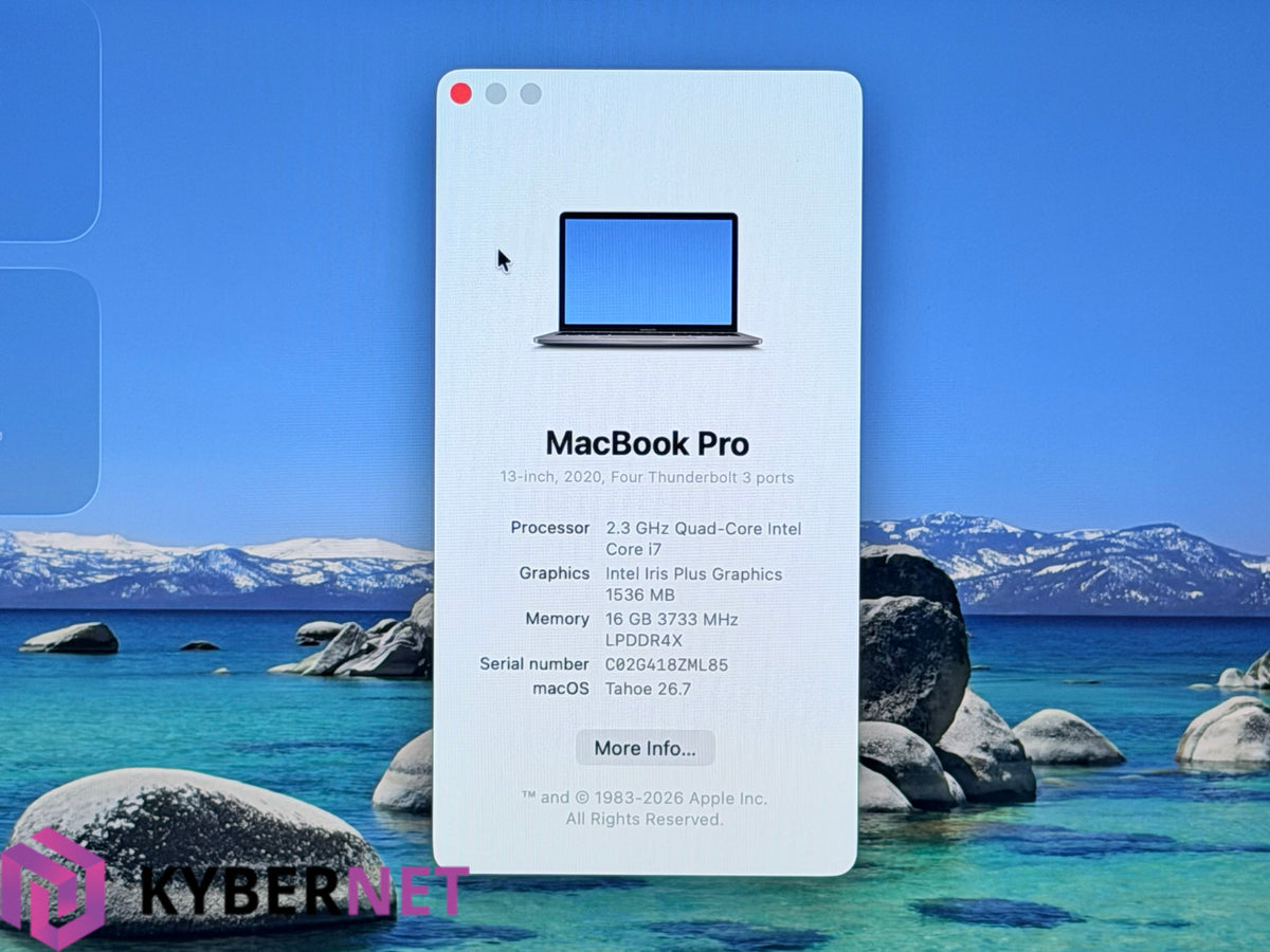 Apple MacBook Pro A2251 13" 2020, Quad Core i7 2.30GHz, 16GB, 512GB