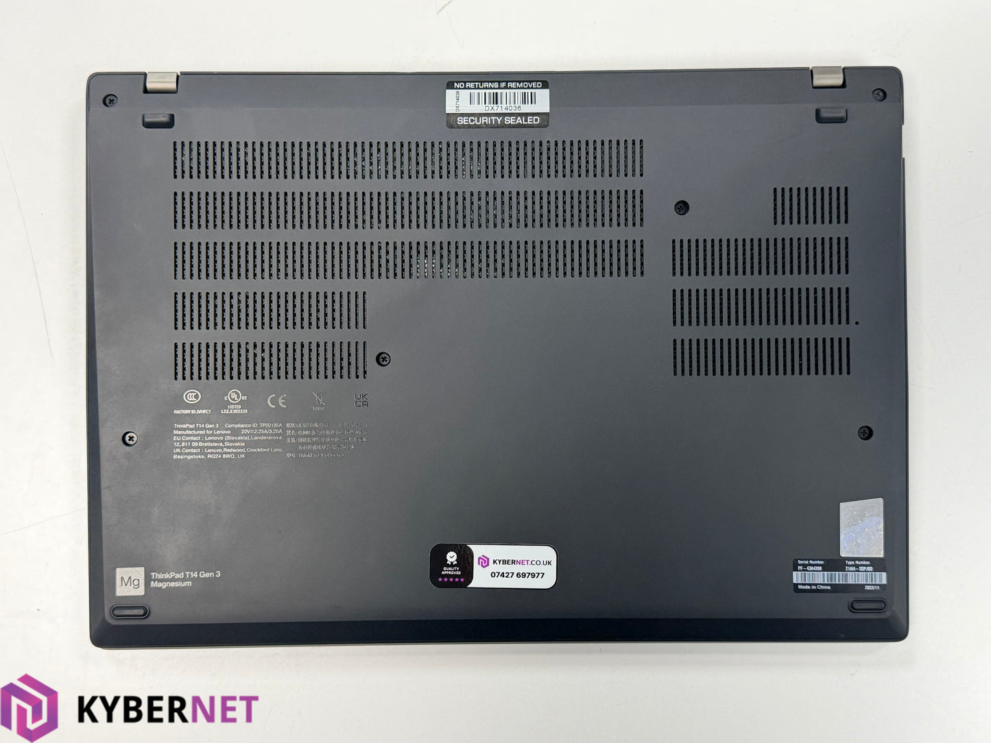 Lenovo ThinkPad T14 Gen 3 14" FHD Laptop, i5-1235U 1.30GHz, 16GB, 256GB