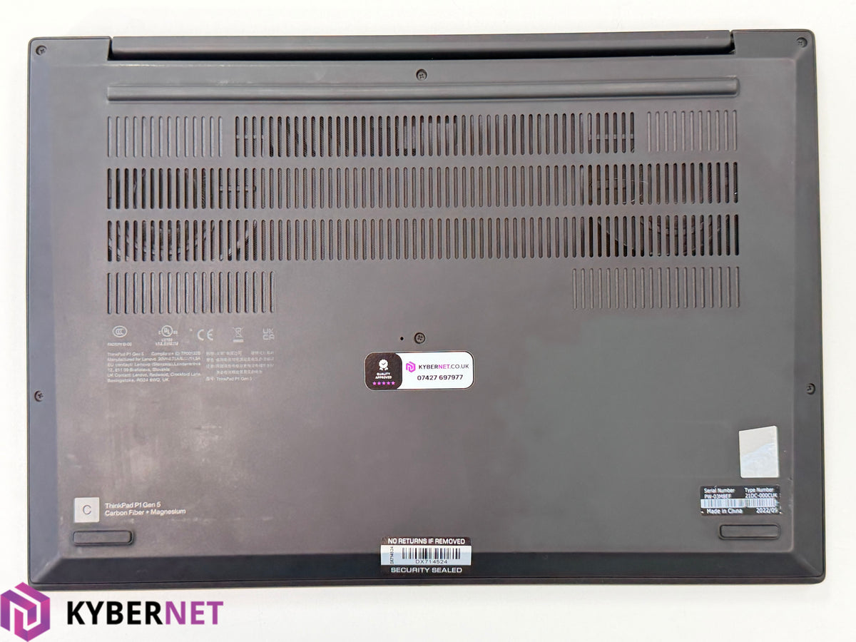 Lenovo ThinkPad P1 Gen 5 16" WQXGA Laptop, i7-12700H 2.30GHz, 16GB, 1TB, RTX A1000 4GB
