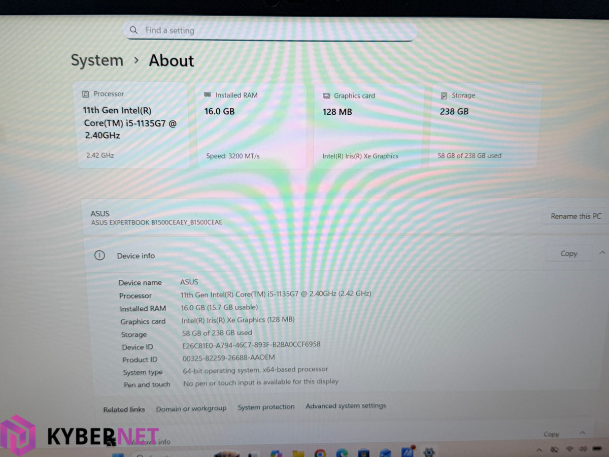 ASUS ExpertBook B1500C 15.6" FHD Laptop, i5-1135G7 2.40GHz, 16GB, 256GB