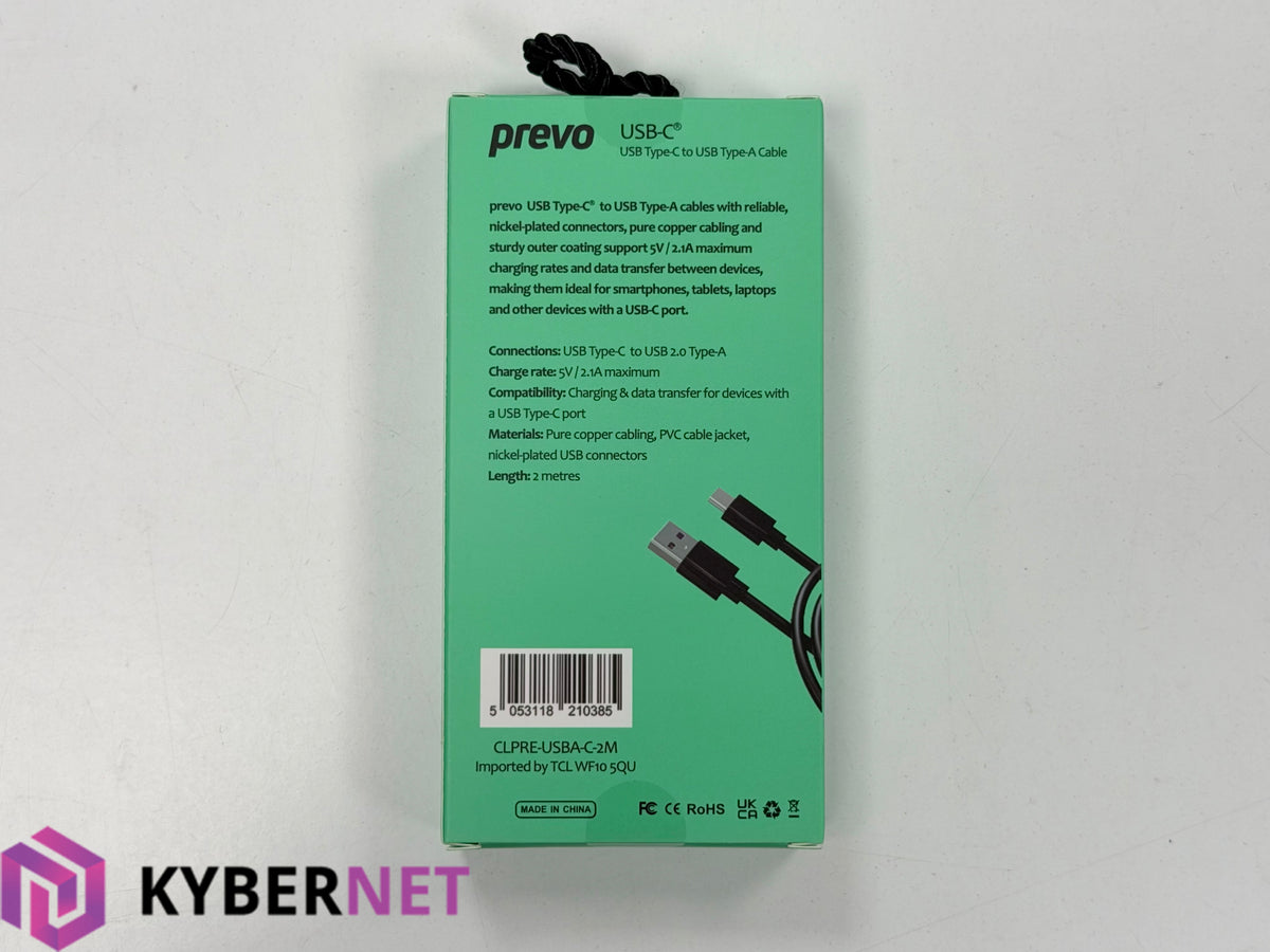 Prevo USB-A to USB-C Data & Charging Cable - 2m