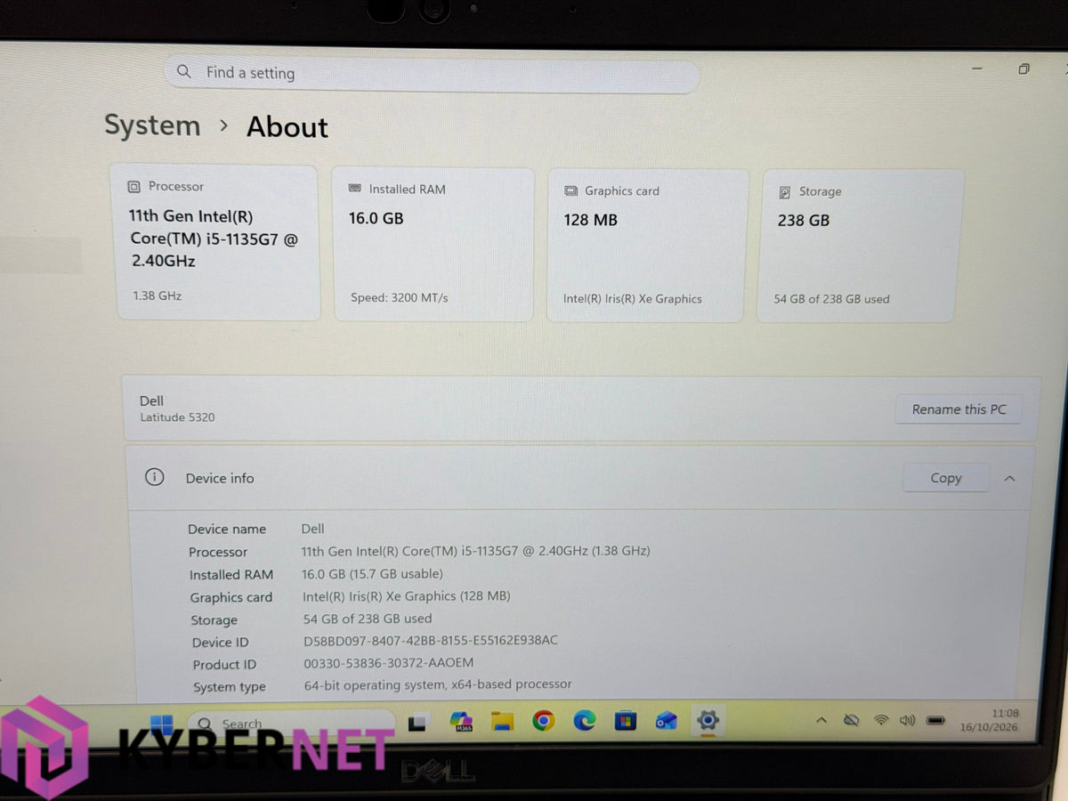 Dell Latitude 5320 13.3" FHD Touchscreen Laptop, i5-1135G7 2.40GHz, 16GB, 256GB, W11