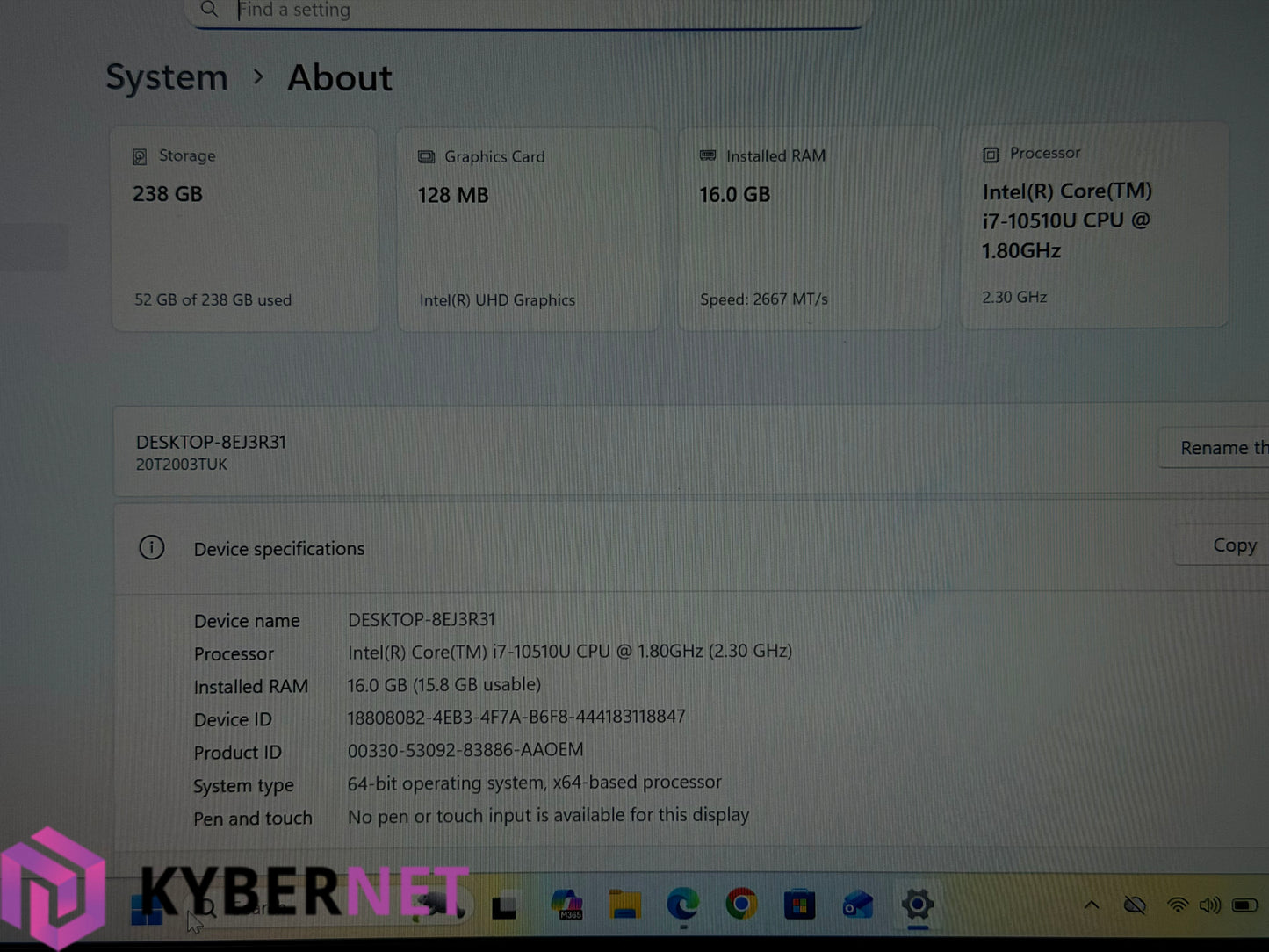 Lenovo ThinkPad X13 Gen 1 13.3" FHD Laptop, i7-10510U 1.80GHz, 16GB, 256GB