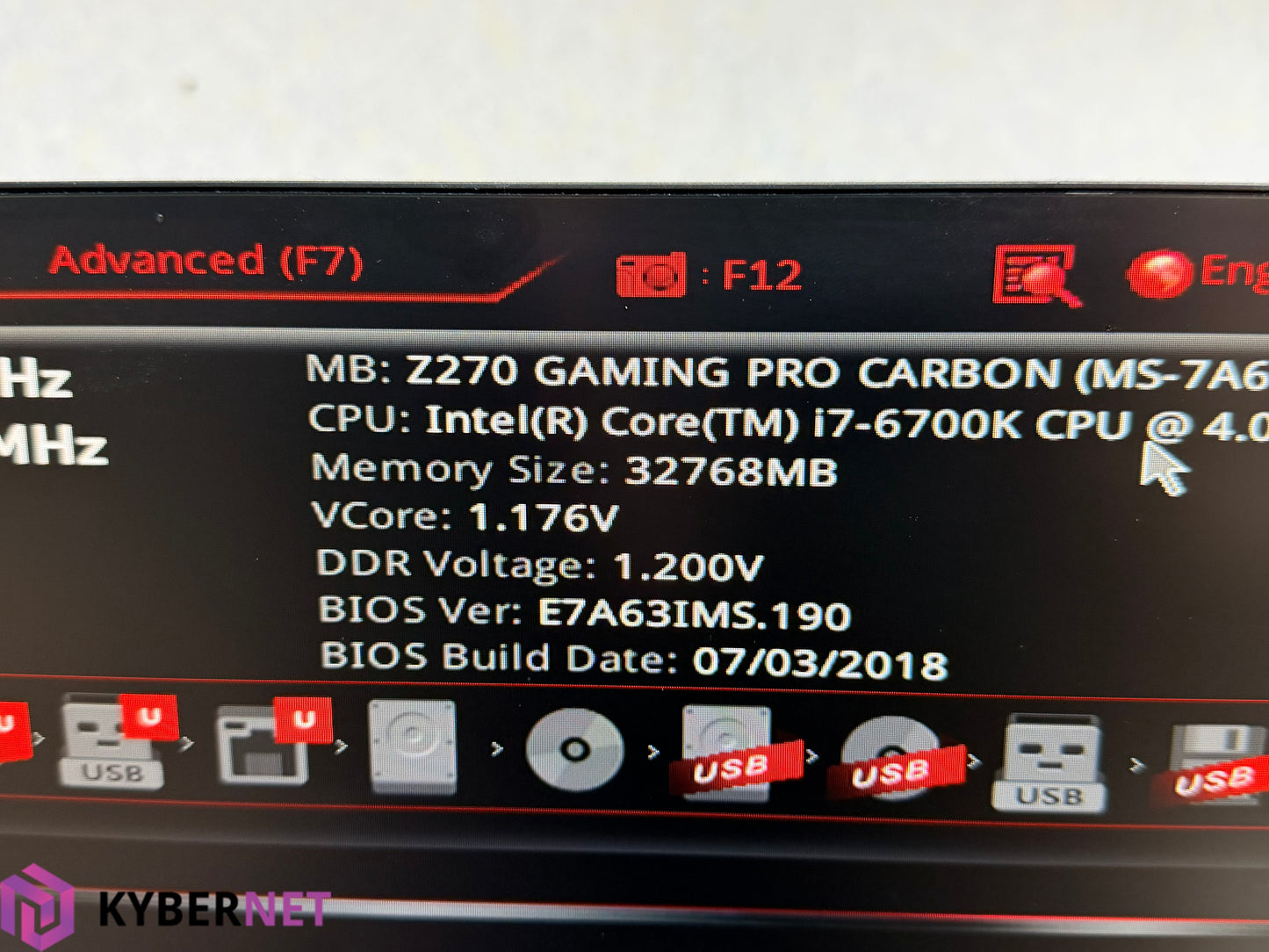MSI Z270 Gaming Pro Carbon LGA 1151 Socket ATX Motherboard