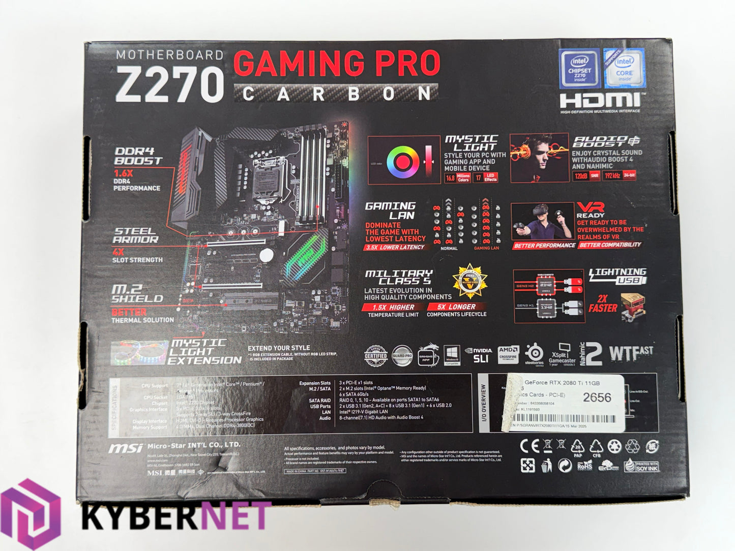 MSI Z270 Gaming Pro Carbon LGA 1151 Socket ATX Motherboard