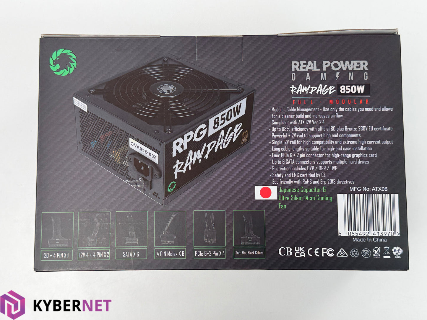GameMax Rampage 850W 80 PLUS Bronze Fully Modular ATX Power Supply