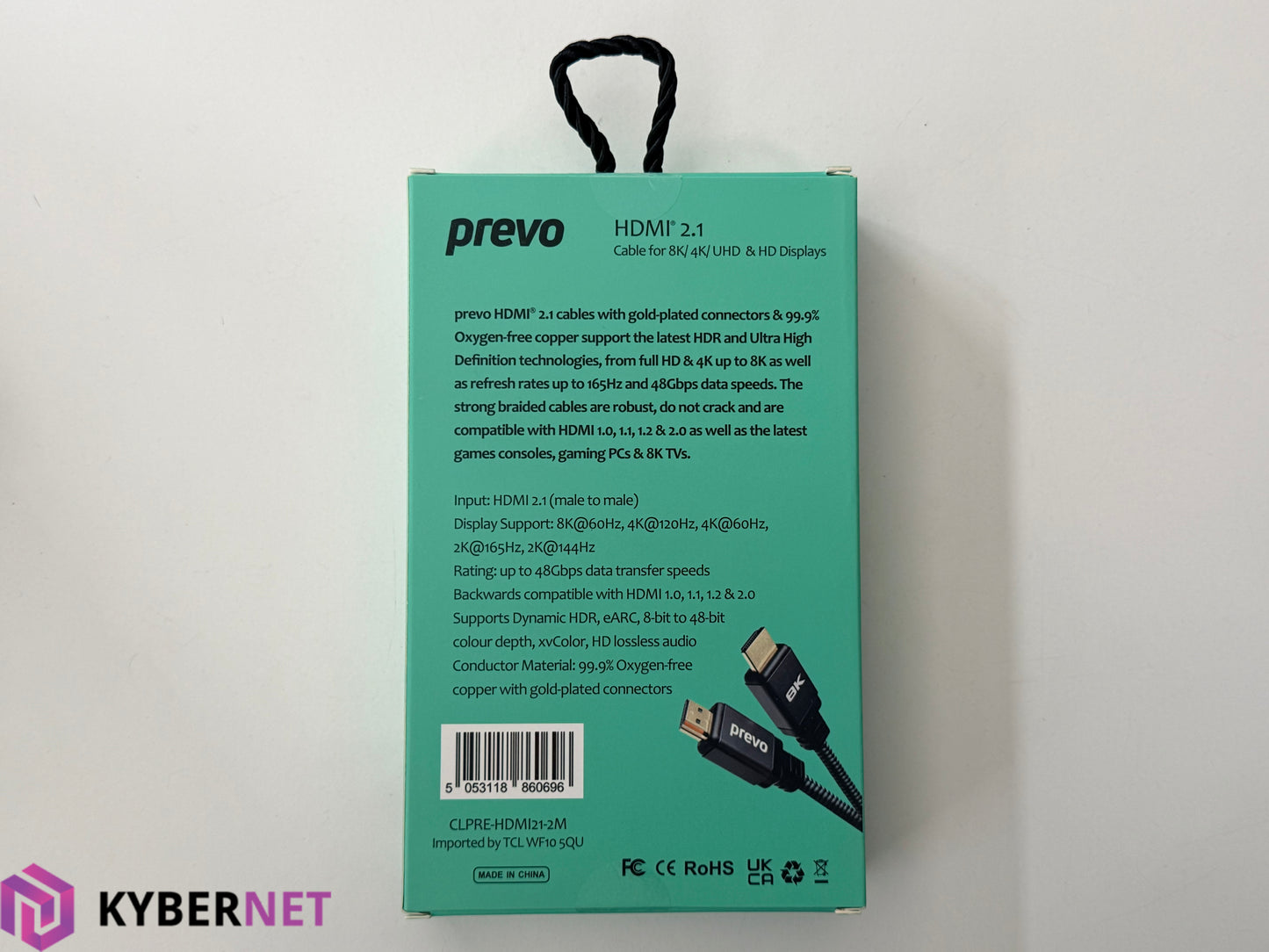Prevo HDMI 2.1 Cable for 8K / 4K / UHD / HD Displays - 2m