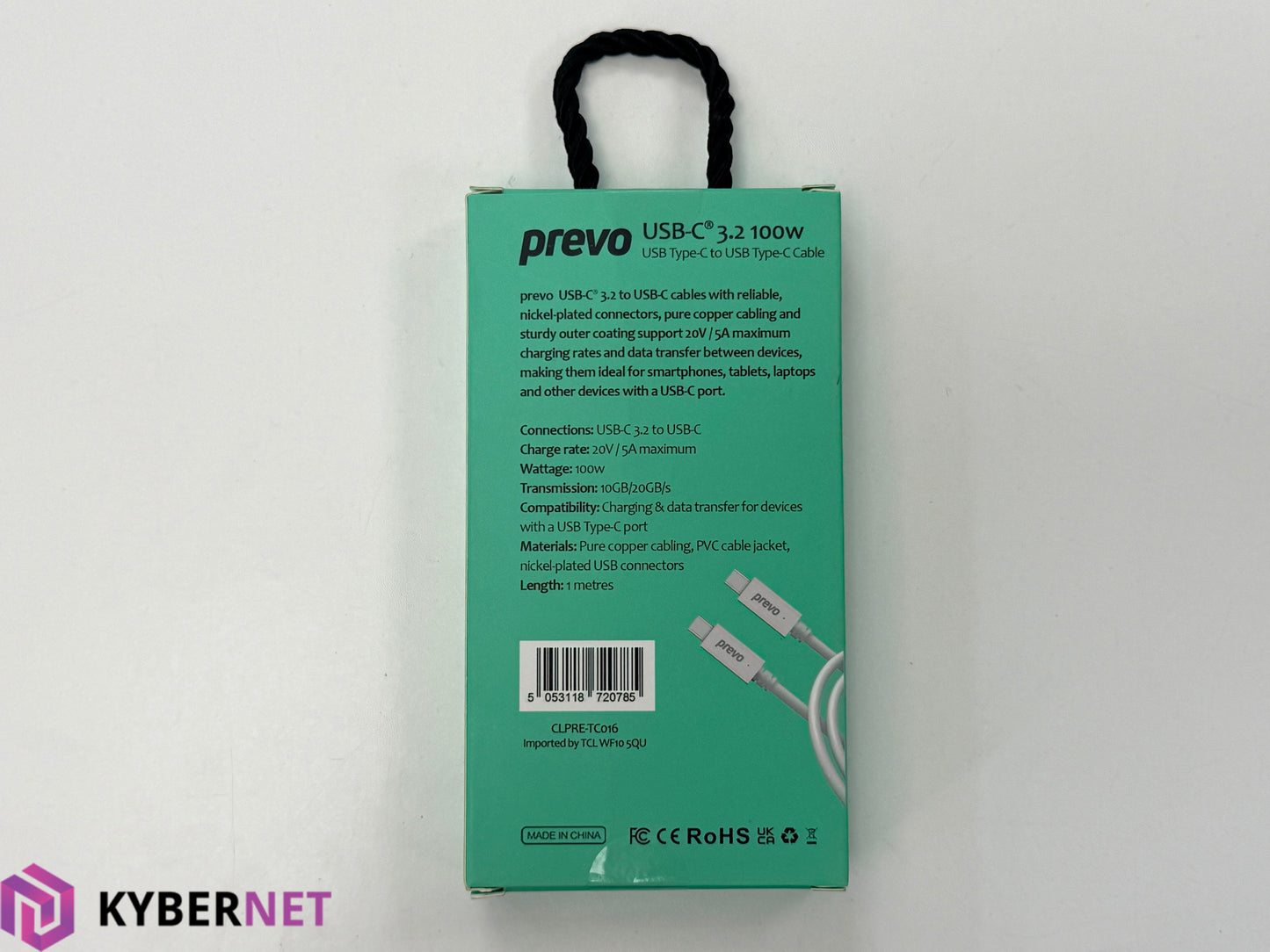 Prevo USB-C 3.2 100W USB Type-C to USB Type-C Charging & Data Transfer Cable