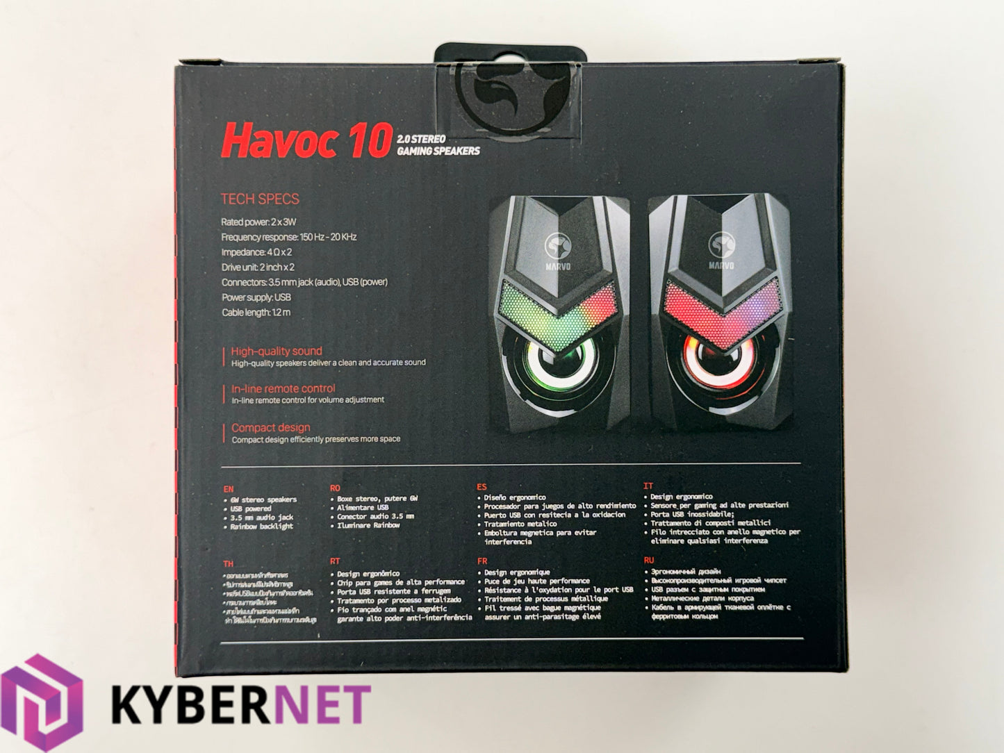Marvo Havoc 10 2.0 Stereo Wired RGB Gaming Speakers