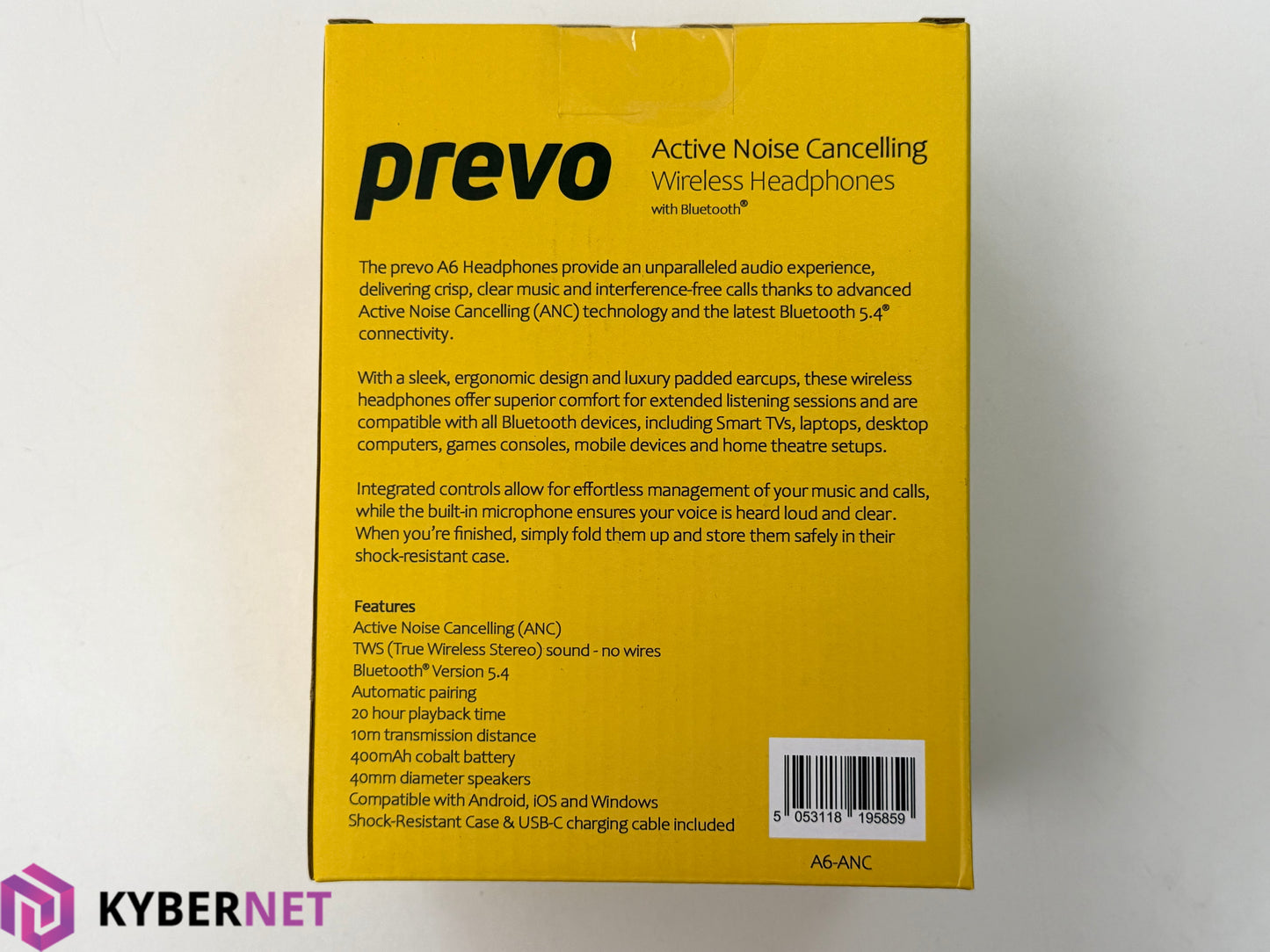 Prevo A6-ANC Active Noise Cancelling Wireless Bluetooth Headphones