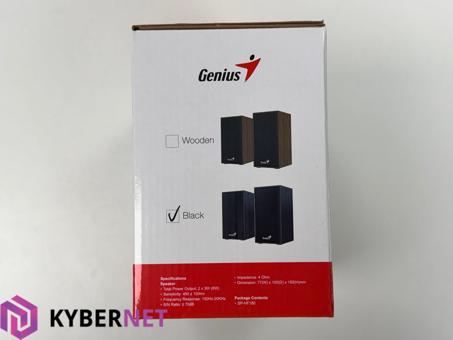 Genius SP-HF180 USB Wooden Stereo Speakers - Black