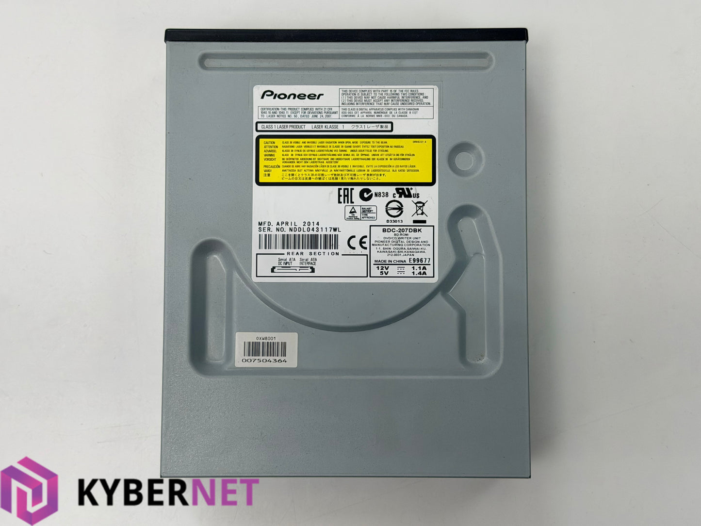 Pioneer BDC-207DBK Blu-Ray, DVD & CD Reader / Writer Internal Drive