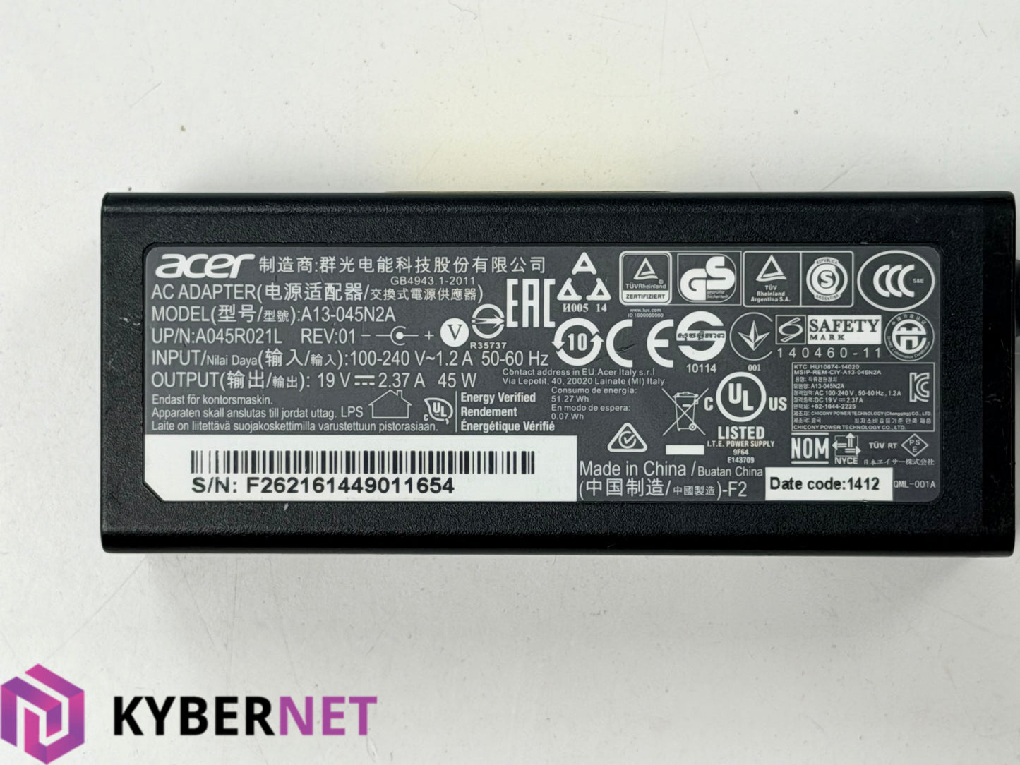 Genuine Acer 45W Round Barrel Laptop Charger