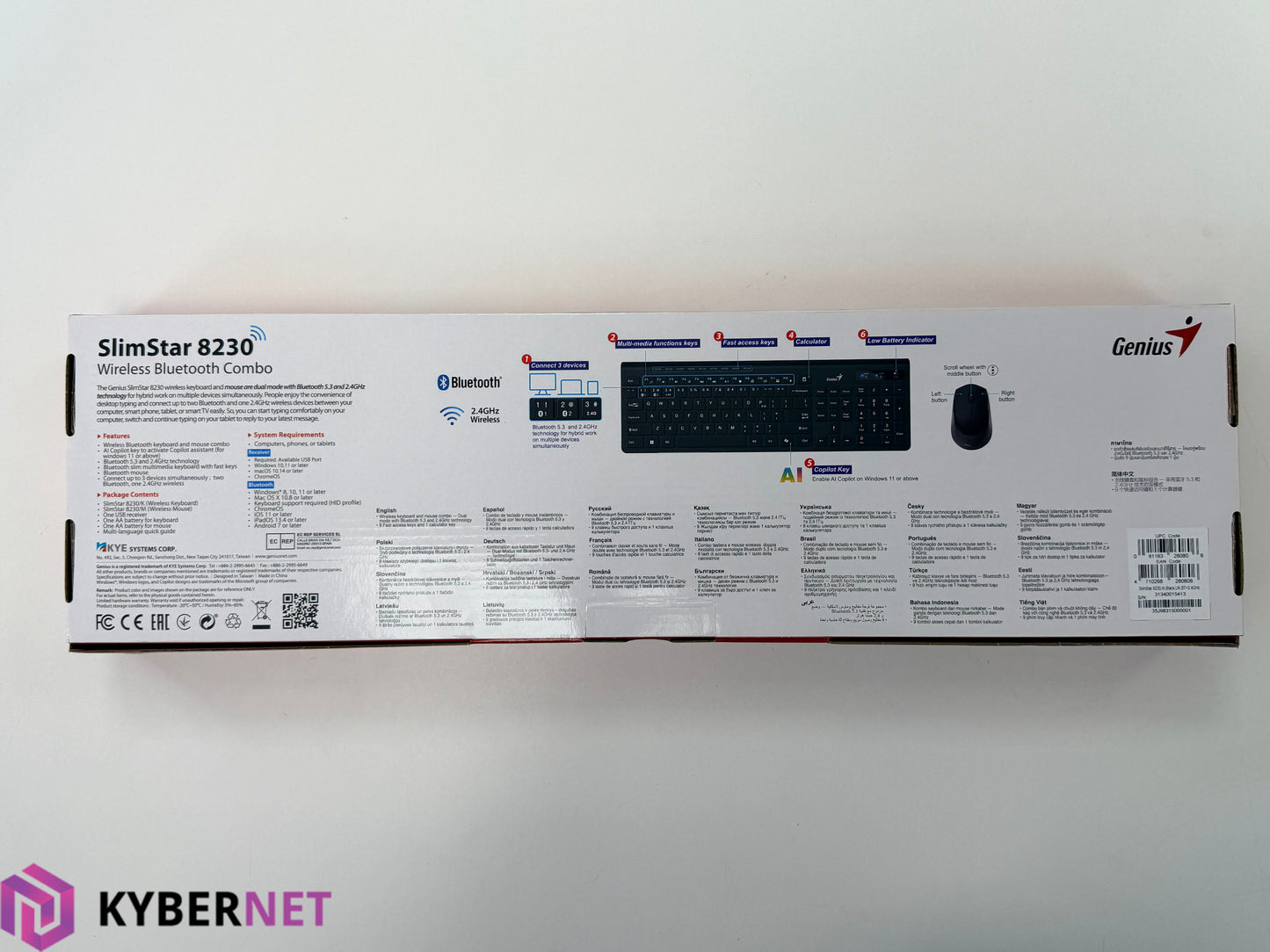 Genius SlimStar 8230 Bluetooth 5.3 and 2.4GHz Wireless Combo - Keyboard & Mouse
