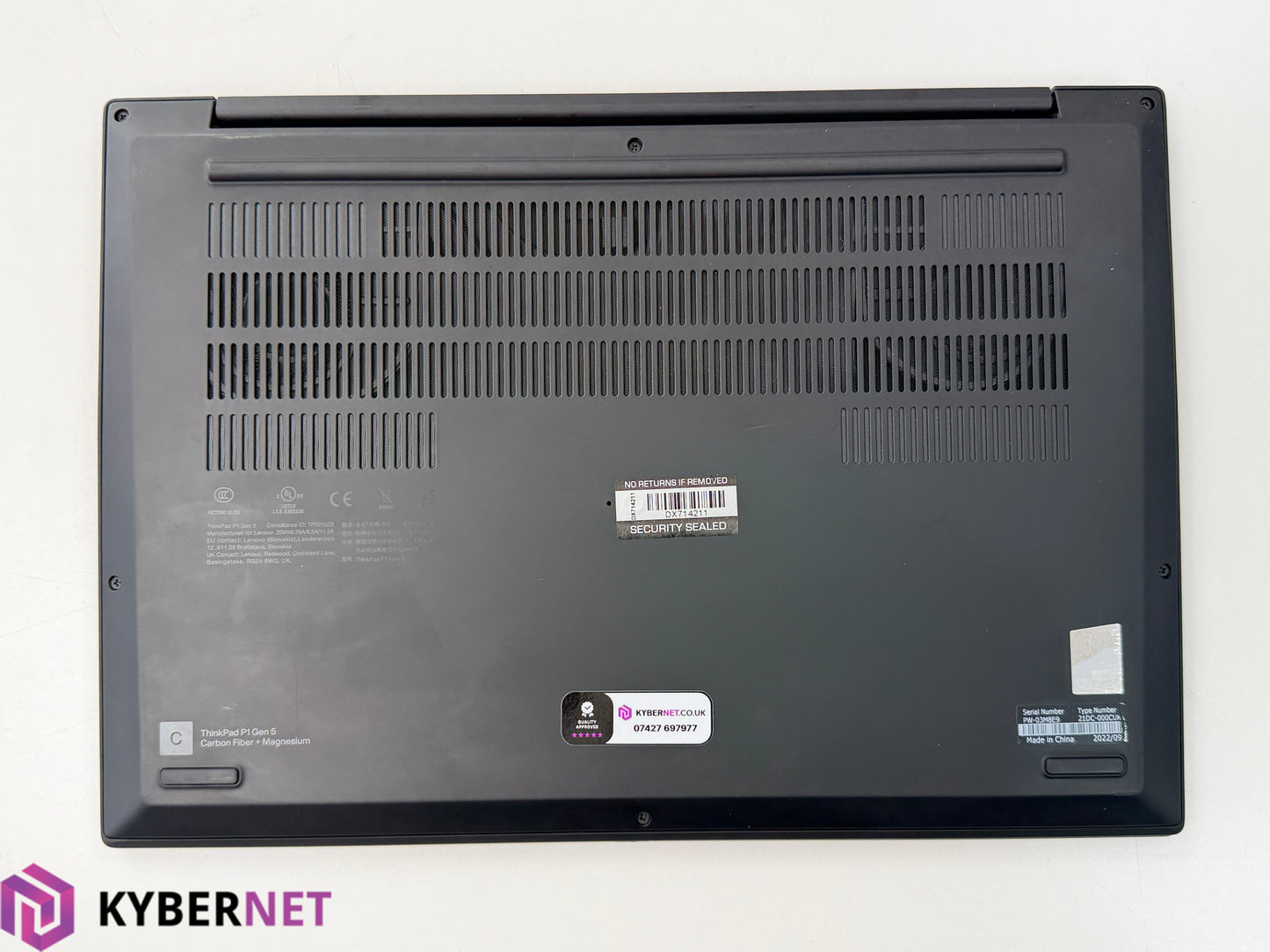 Lenovo ThinkPad P1 Gen 5 16" UHD Laptop, i7-12700U 2.30GHz, 32GB, 1TB, NVIDIA RTX A1000