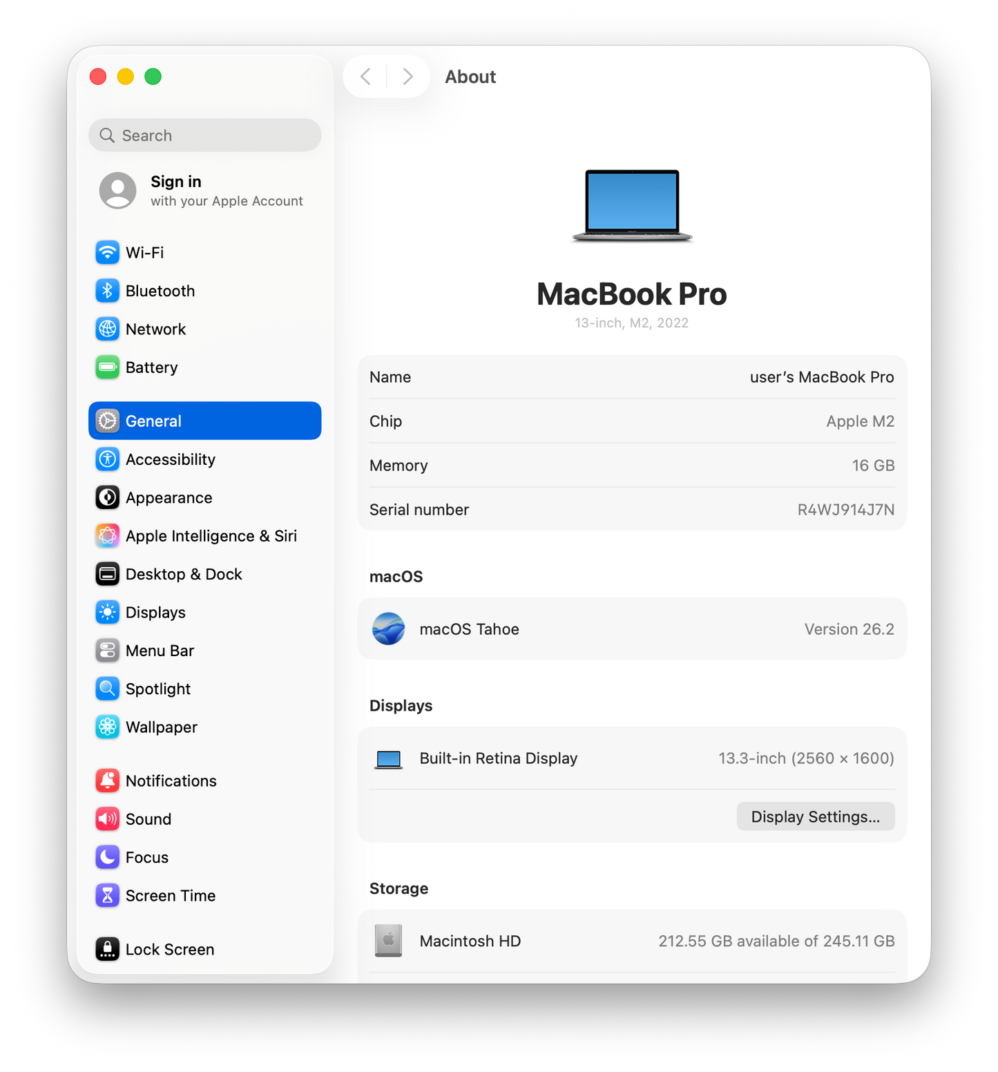 Apple MacBook Pro A2338 13.3" 2022 Laptop, Apple M2, 16GB, 256GB