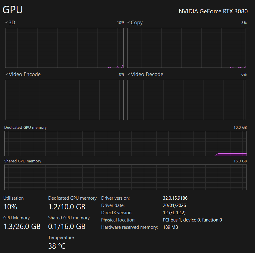 Gaming PC i7-9700K 3.60GHz, 32GB, 512GB SSD + 1TB SSD, RTX 3080 10GB