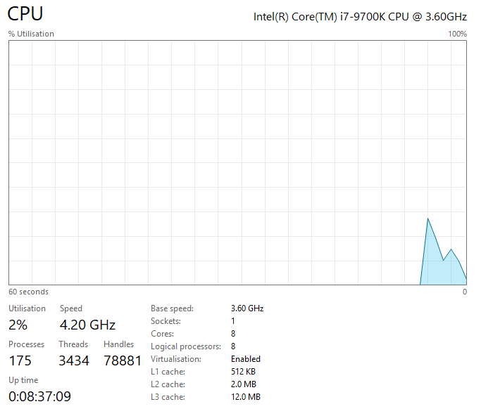 Gaming PC i7-9700K 3.60GHz, 32GB, 512GB SSD + 1TB SSD, RTX 3070 8GB