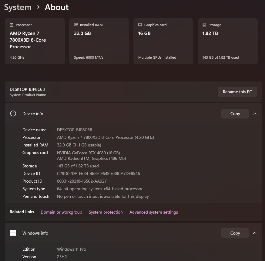 Gaming PC Ryzen 7 7800X3D 4.20GHz, 32GB, 2TB SSD, RTX 4080 16GB